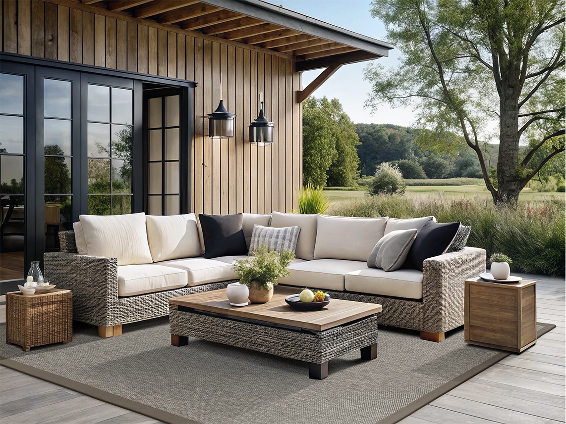 Dekowe Teppich »Naturino Rips« rechteckig 7 mm Höhe Flachgewebe, Sisal-Optik, mit Bordüre, In- und Outdoor geeignet