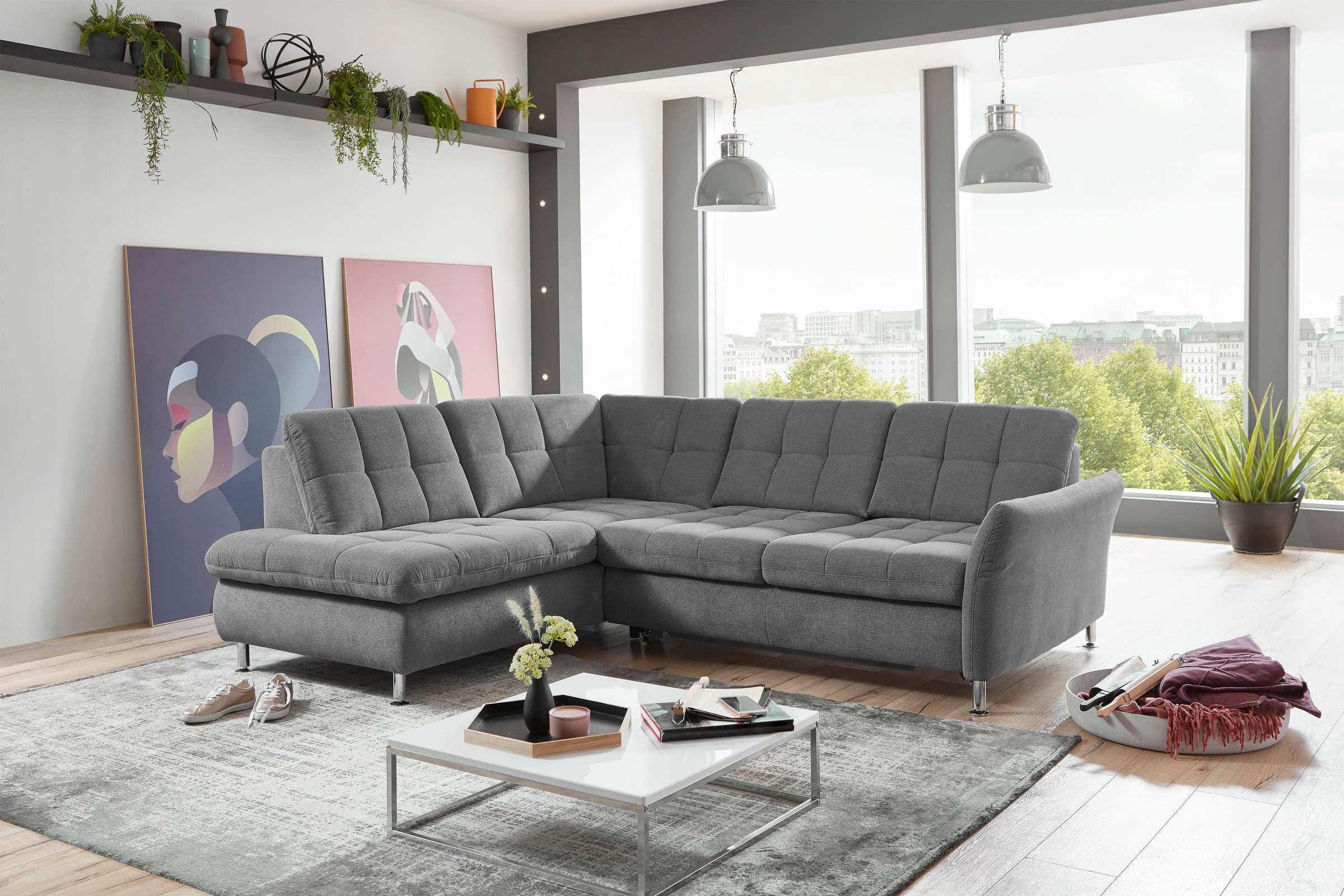 Die PlanBar Ecksofa "MP-IN20016 L-Form mit Kaltschaum-Polsterung", wahlweis günstig online kaufen