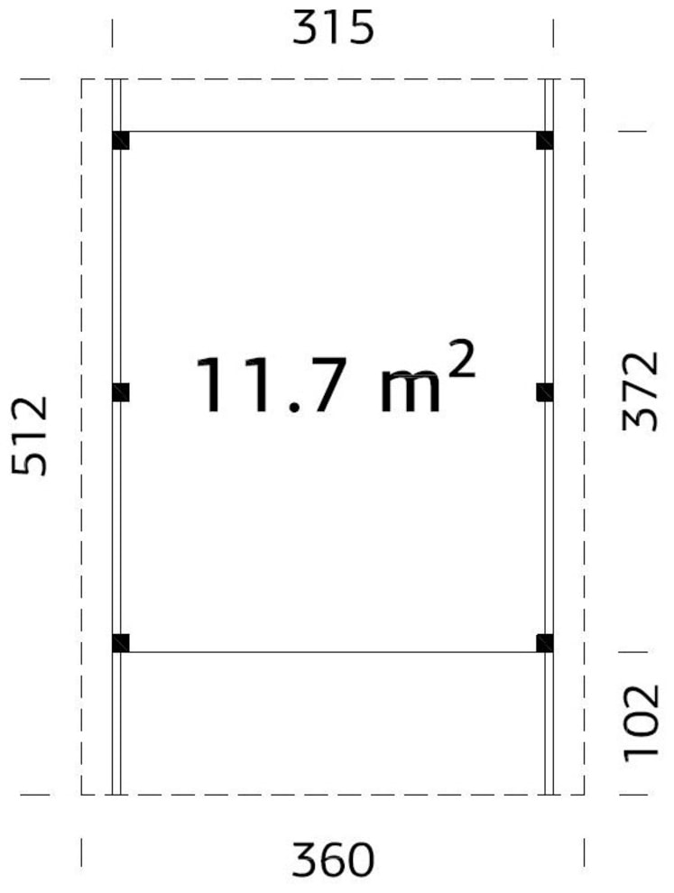 Palmako Einzelcarport »Karl«, Holz, weiß