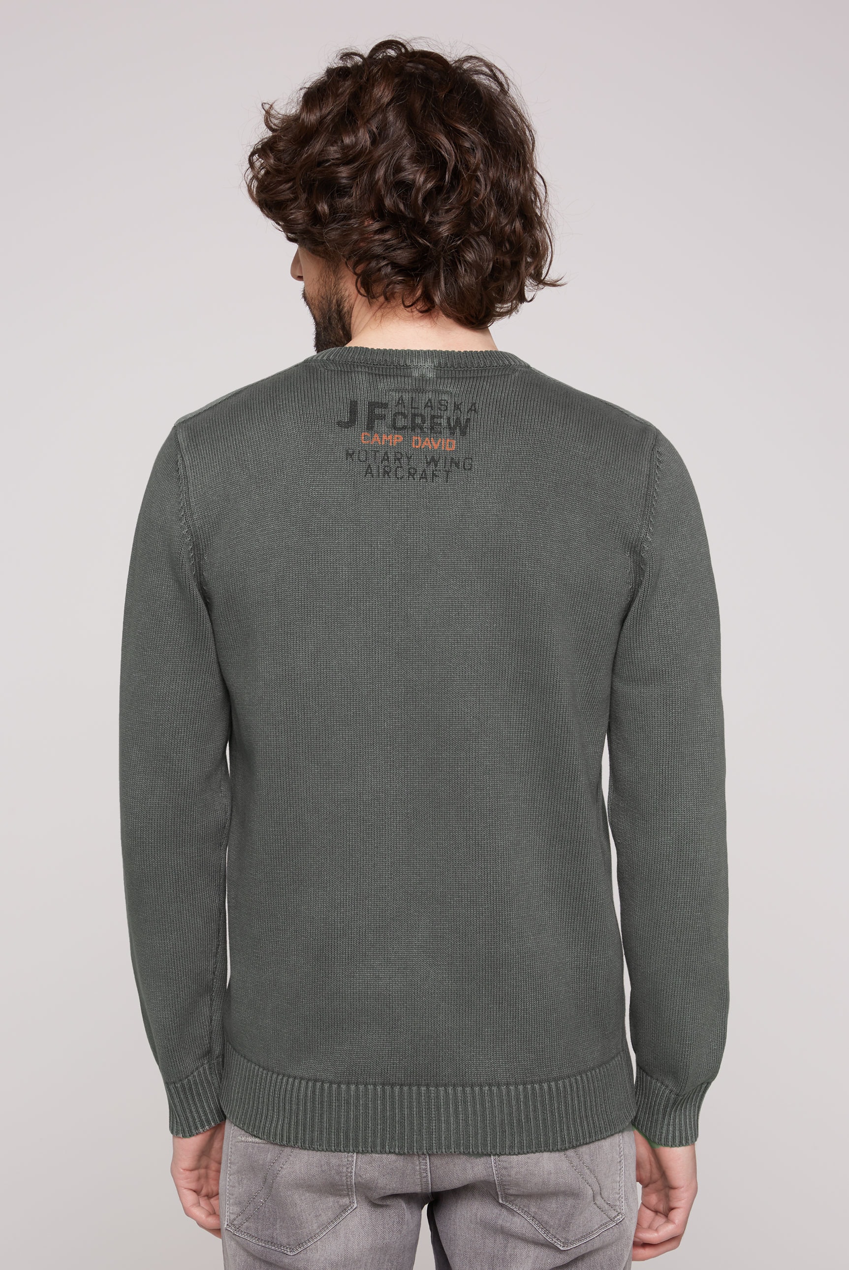 CAMP DAVID Strickpullover mit Logoprints vorne und hinten günstig online kaufen