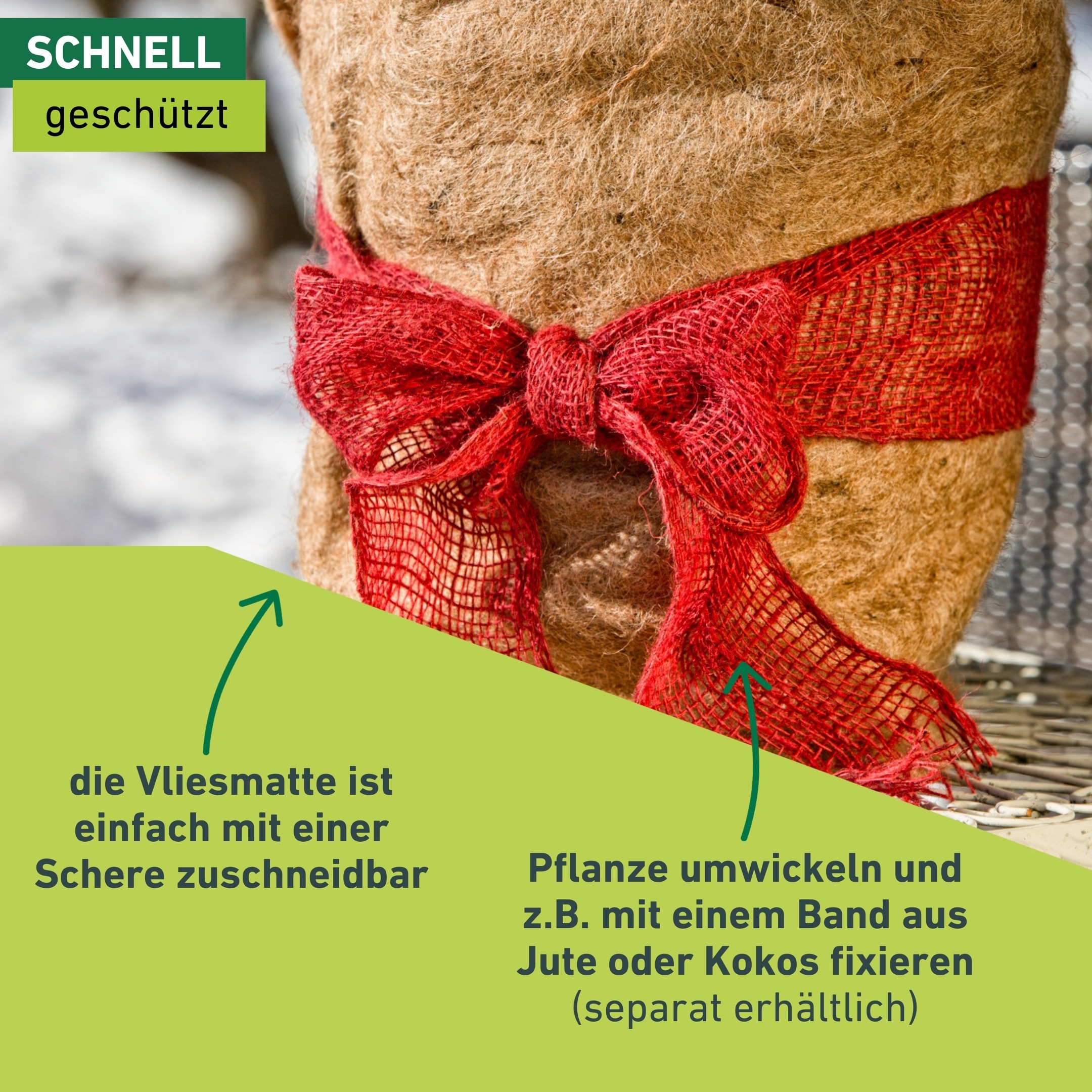Windhager Winterschutzvlies »Jute, Frostschutz Vliesmatte für Pflanzen« 1 Stk. tlg. Kälteschutz Thermovlies, 0,38 x 1,5 m, natur