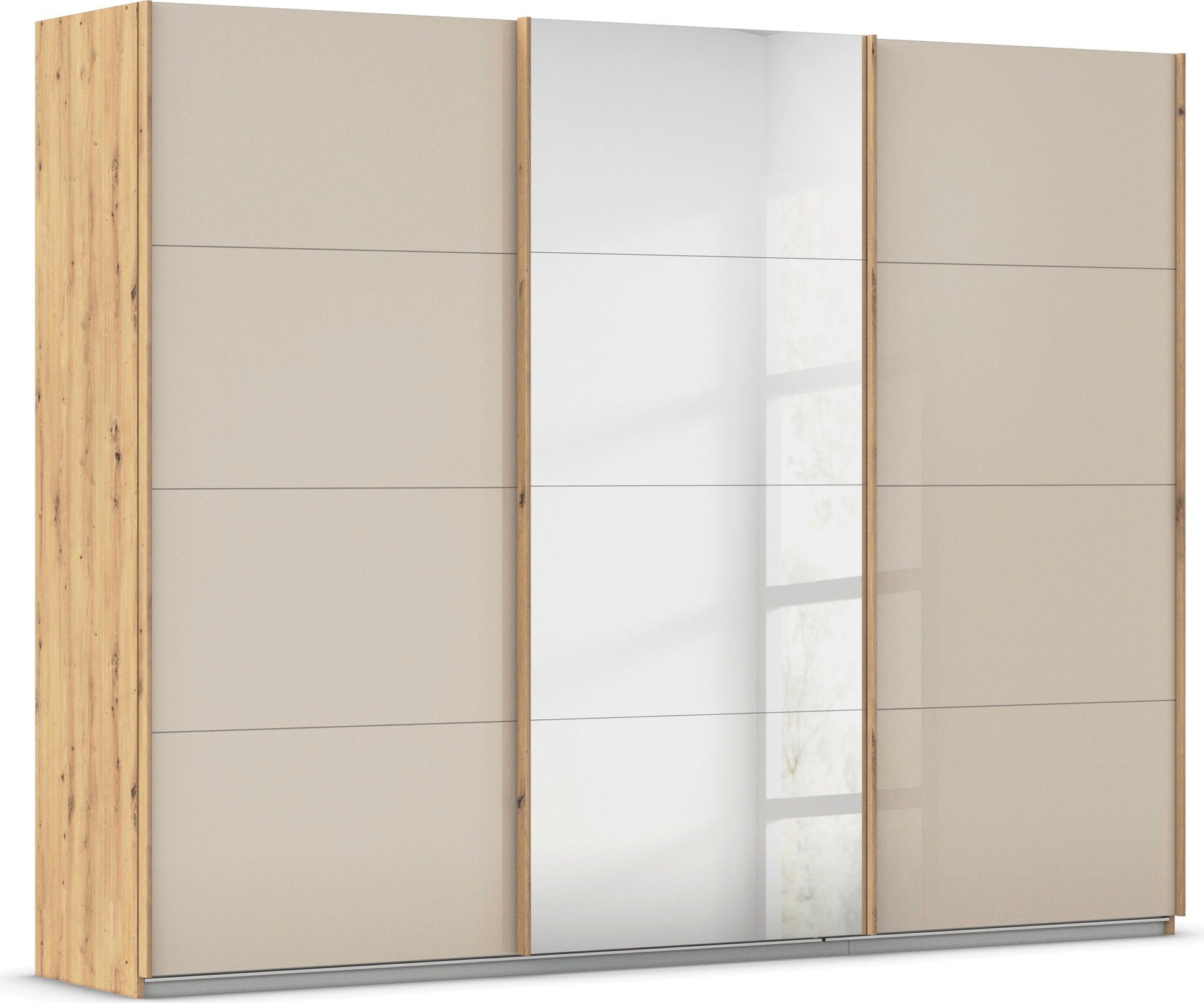 OTTO home Schwebetürenschrank "Kleiderschrank Kleiderschränke Schrank Garderobe AGORDO mit Glasfront" Breiten 203/271/315/360 cm, Höhen 210/229 cm, durchdachte Innenausstattung, in 4 Breiten und 2 Höhen MADE IN GERMANY
