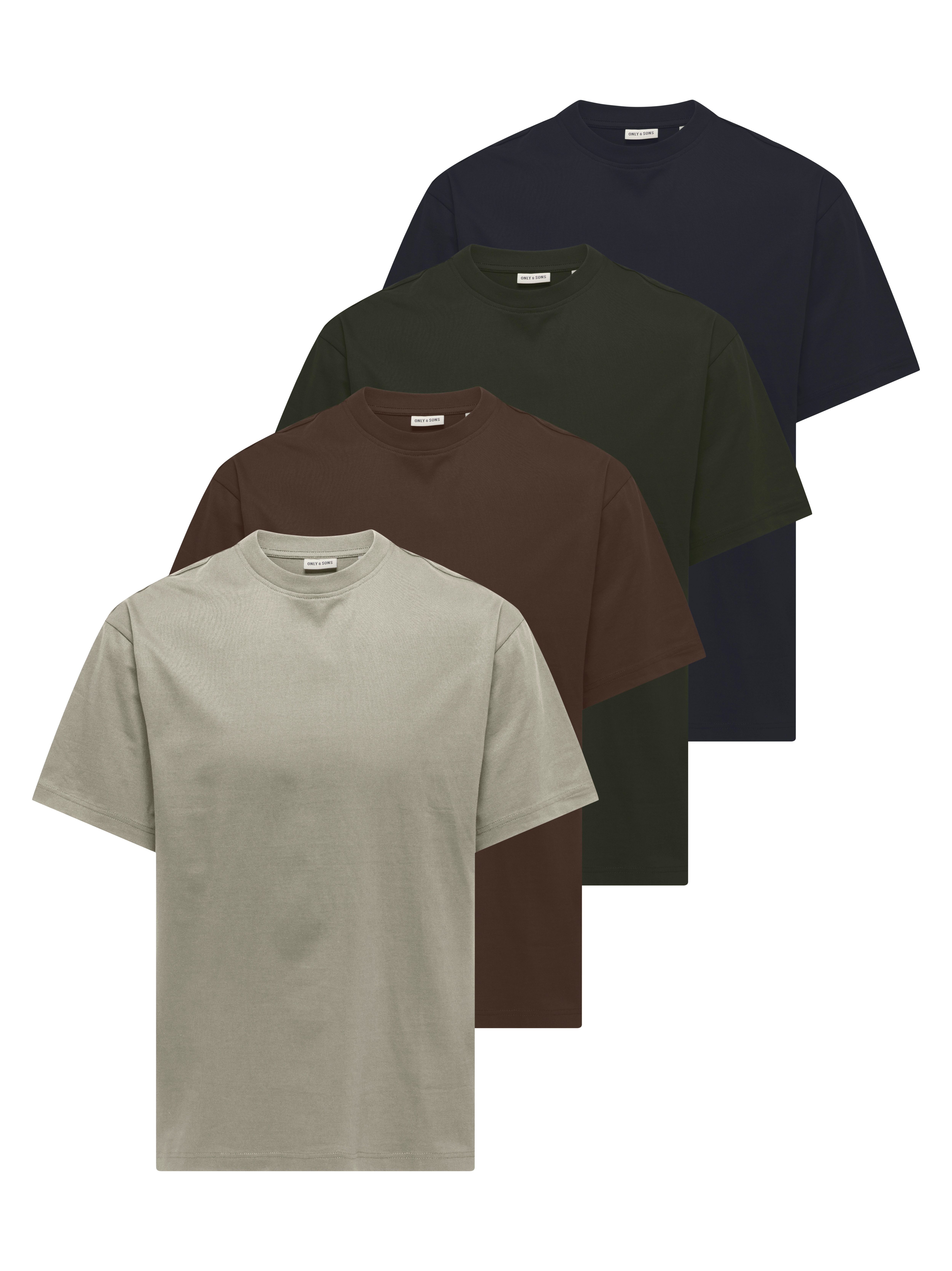 ONLY & SONS T-Shirt "ONSFRED RLX SS TEE 4-PACK" Packung, 4 Baumwolle, relaxed fit