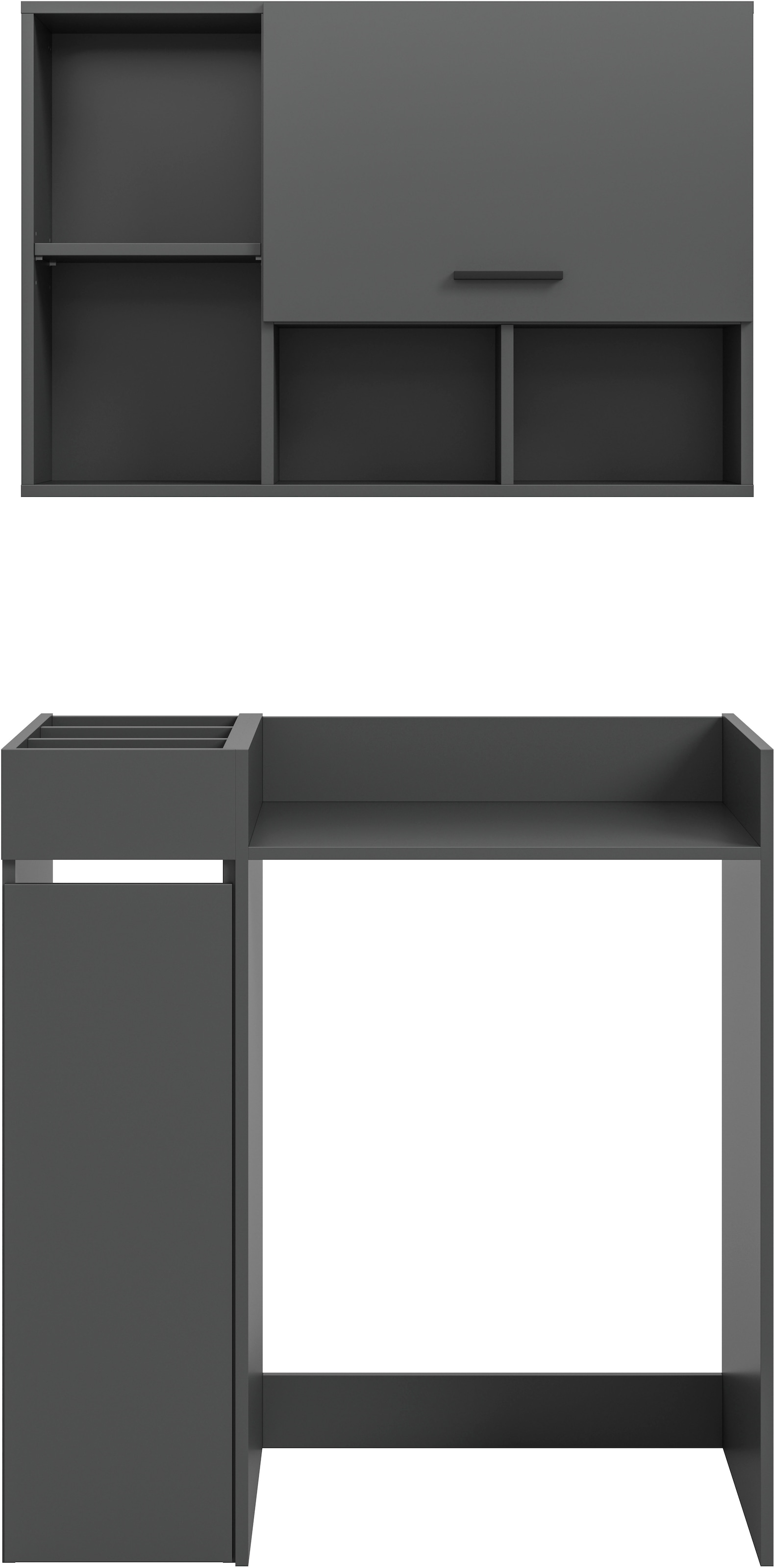 welltime Badmöbel-Set »FALAS, TOPSELLER!, 3-teilig, Hauswirtschaftsraum Set, Breite 95 cm«, (Set, 3 St., bestehend aus: Waschmaschinenumbauschrank, Standregal & Hängeschrank), Kombination, Waschmaschinenumbau, Waschmaschinenschrank, Wäschekammer