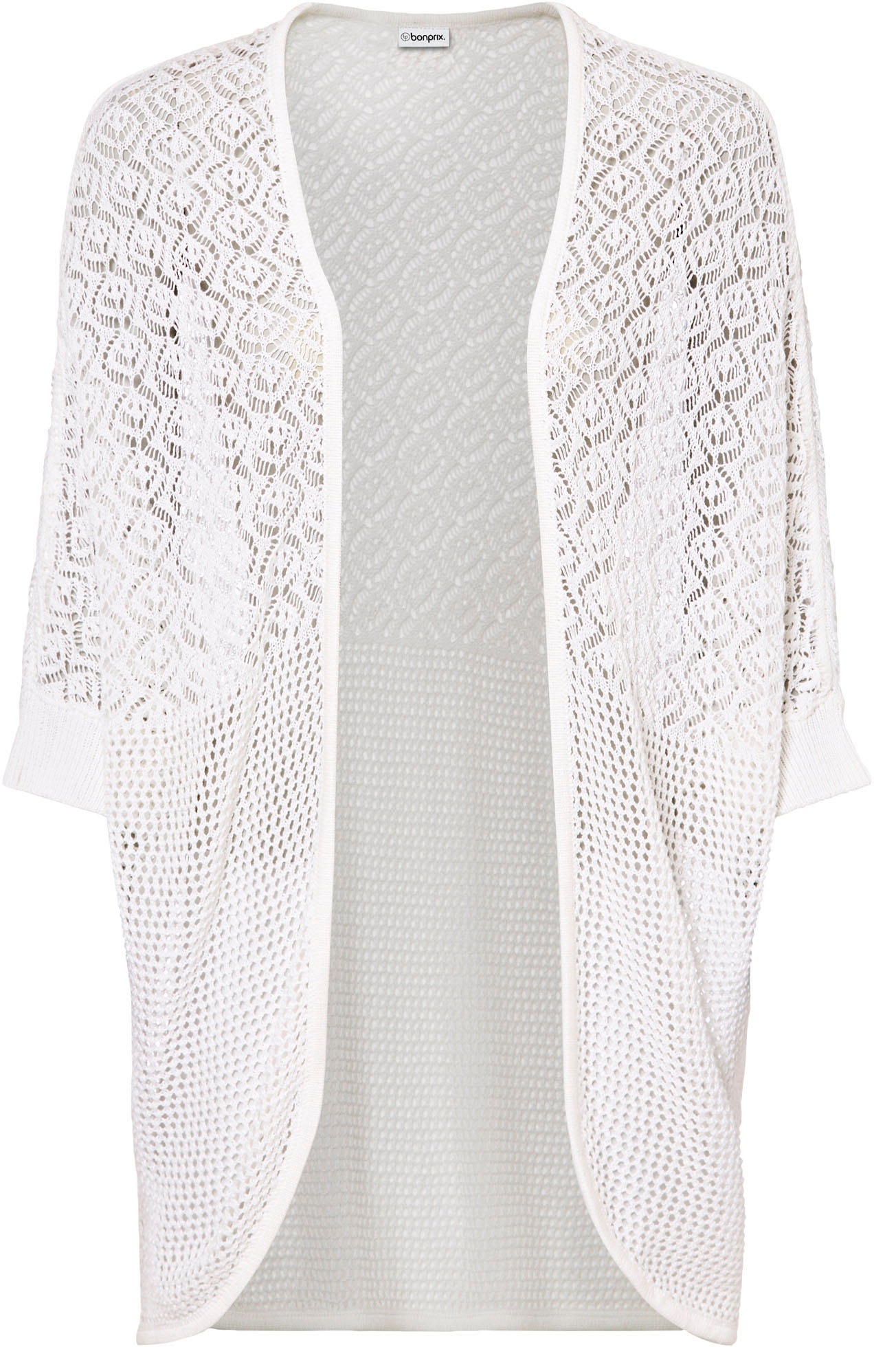 bonprix Longstrickjacke bequeme Passform, mit Lochmuster, casual Stil