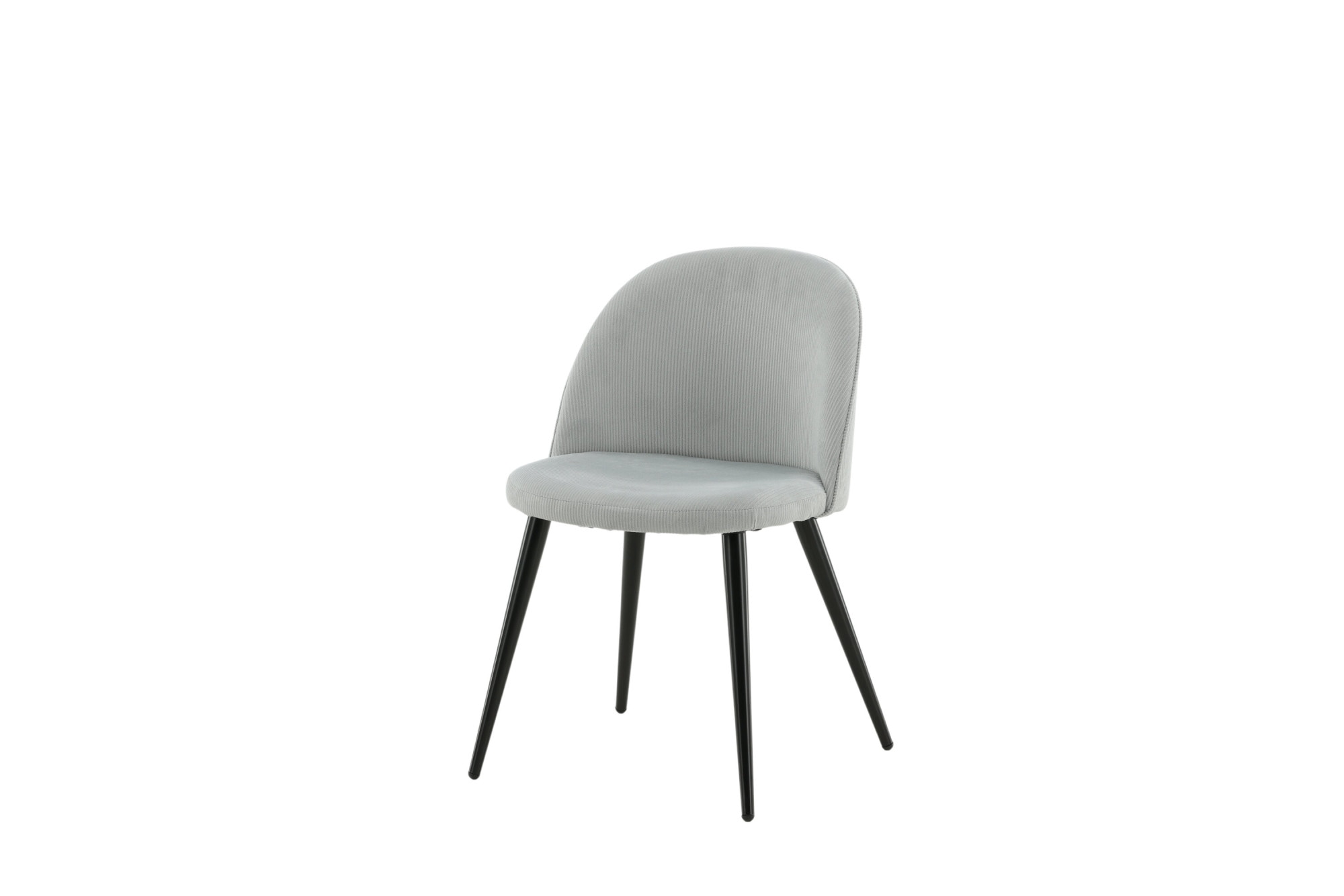 Venture Home Esszimmerstuhl »Velvet, 2er-Set Esszimmerstühle in Hellgrau-Cord, 150 kg belastbar« () 2 Stk.Polsterstuhl, Manchester-Bezug, schwarze Metallbeine, weich