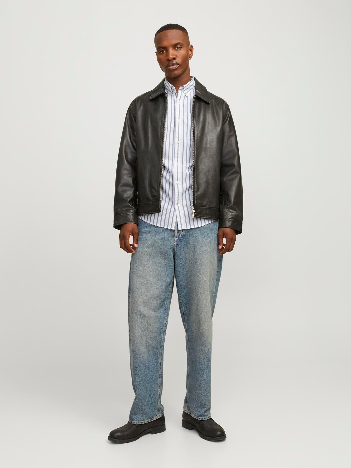 Jack & Jones Chemise à Manches Longues Oxford Ensign Blue / Stripes Stripes M Homme 3
