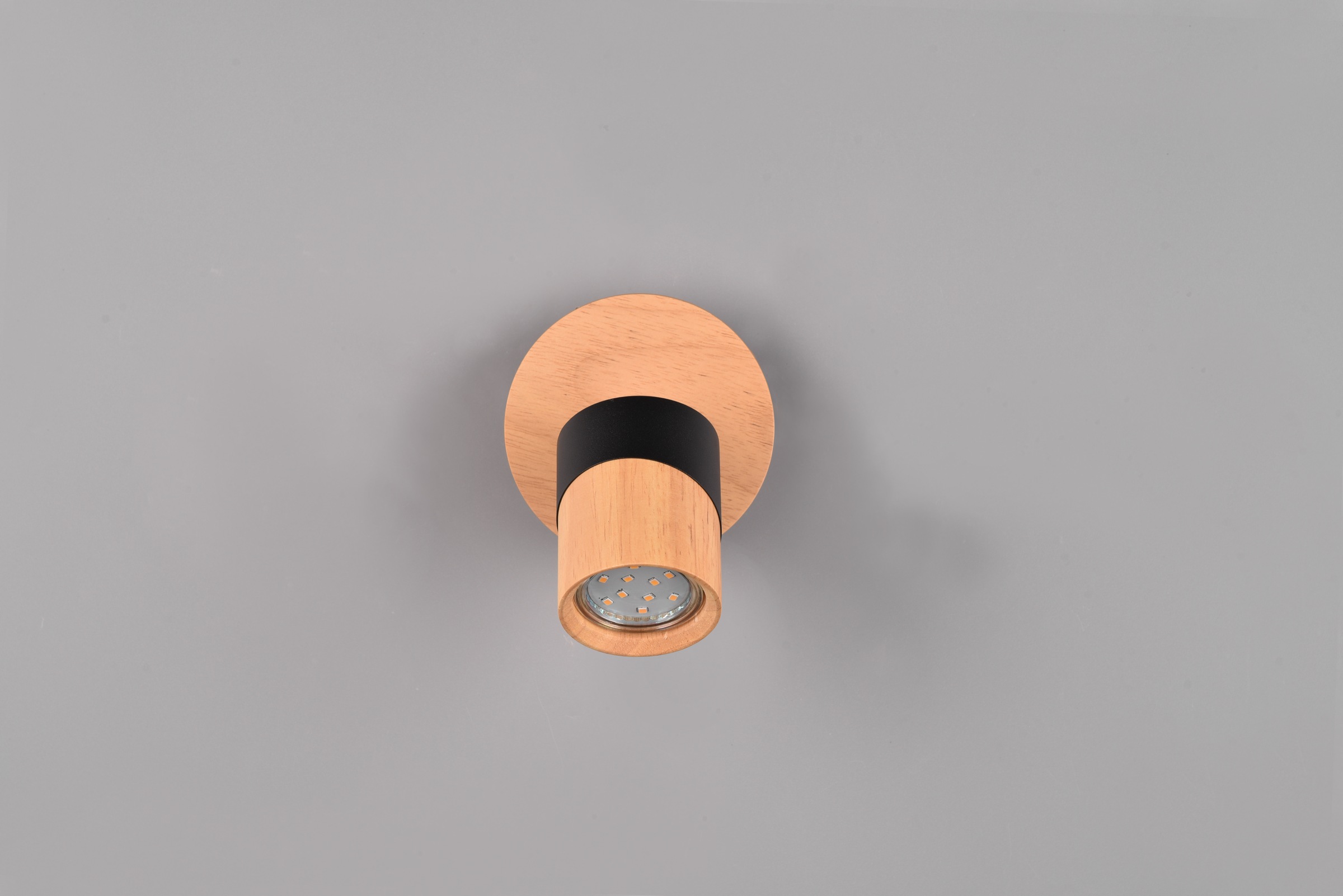 TRIO Leuchten Deckenstrahler »ARUNI, Spot 1-flammig Wandspot Deckenspot exkl 1x GU10 max 10W«, 1 flammig, Leuchtmittel GU10 | Leuchtmittel wechselbar, Wandstrahler mit ON/OFF-Schalter Materialmix Holz / Metall verstellbar