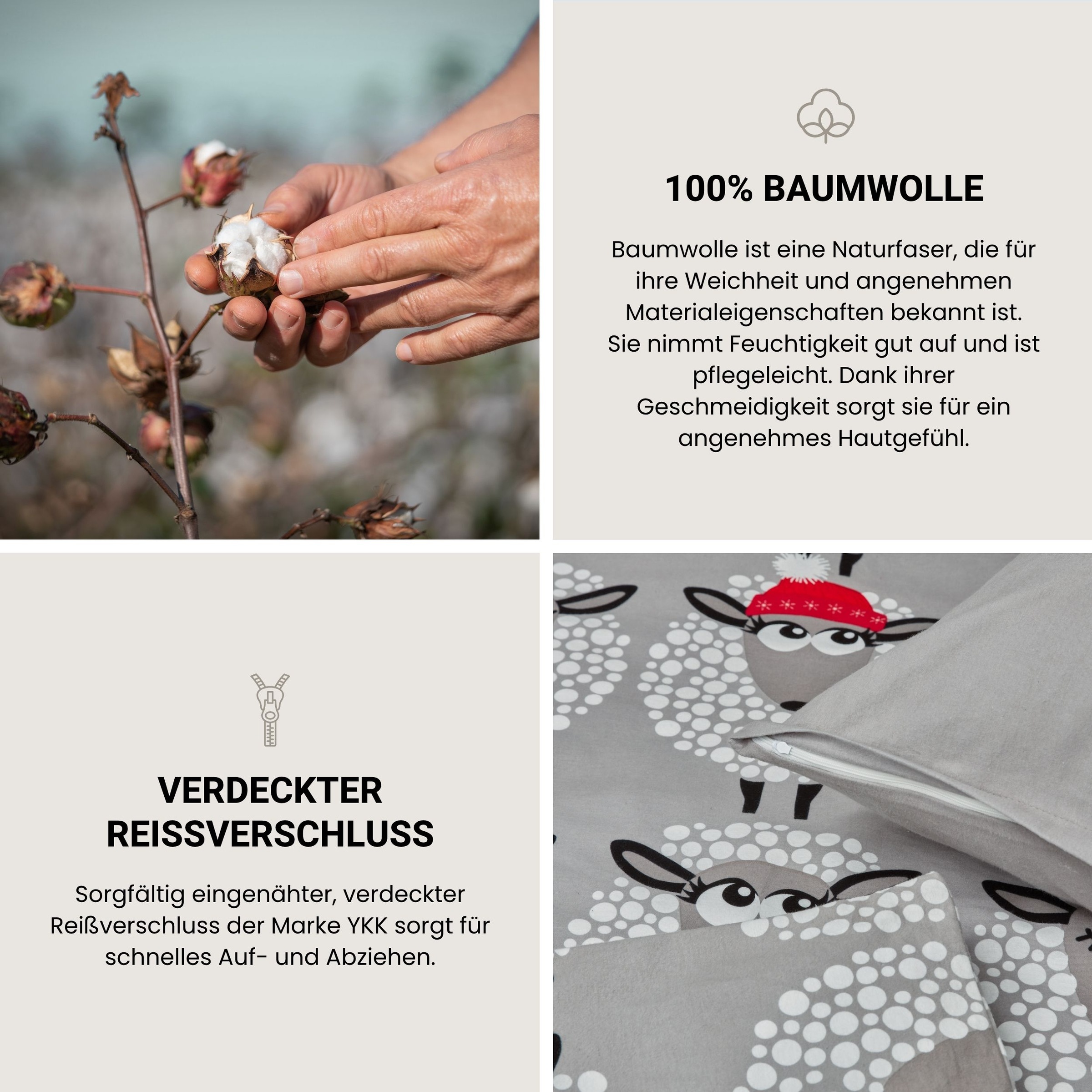 Schiesser Bettwäsche »Sippa aus weicher Baumwolle lädt zum Schäfchenzählen ein« 2 Stk. OEKO-TEX® MADE IN GREEN