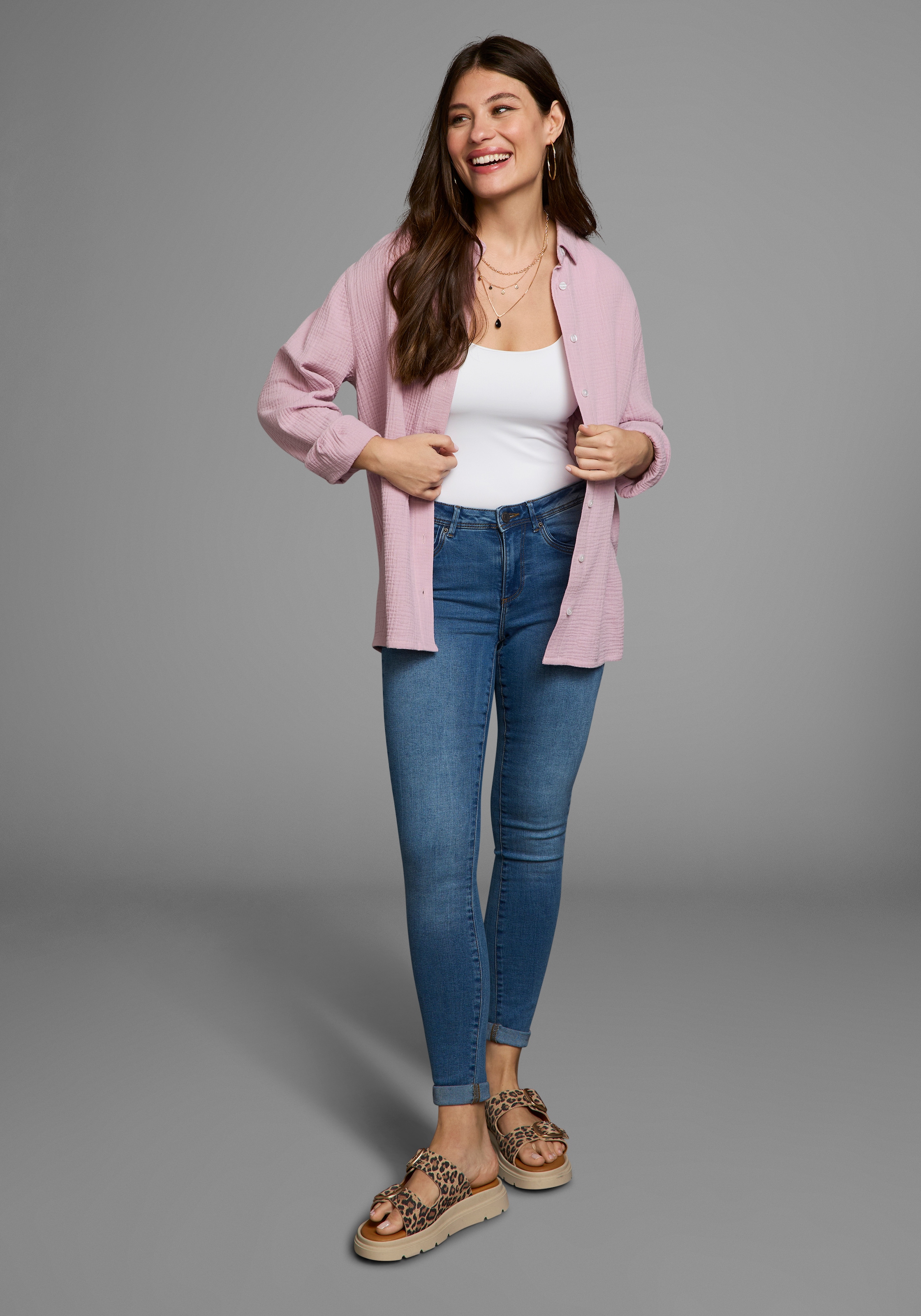 Laura Scott Longbluse, in Musselin-Qualität