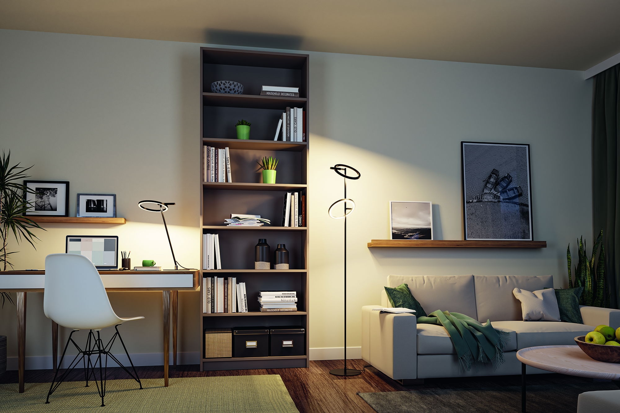 Paulmann LED Stehlampe »Odila Tunable White 2x1200lm 2x10,4W Schwarz matt, Chrom« LED-Modul 1 Stk. Tageslichtweiß dimmbar