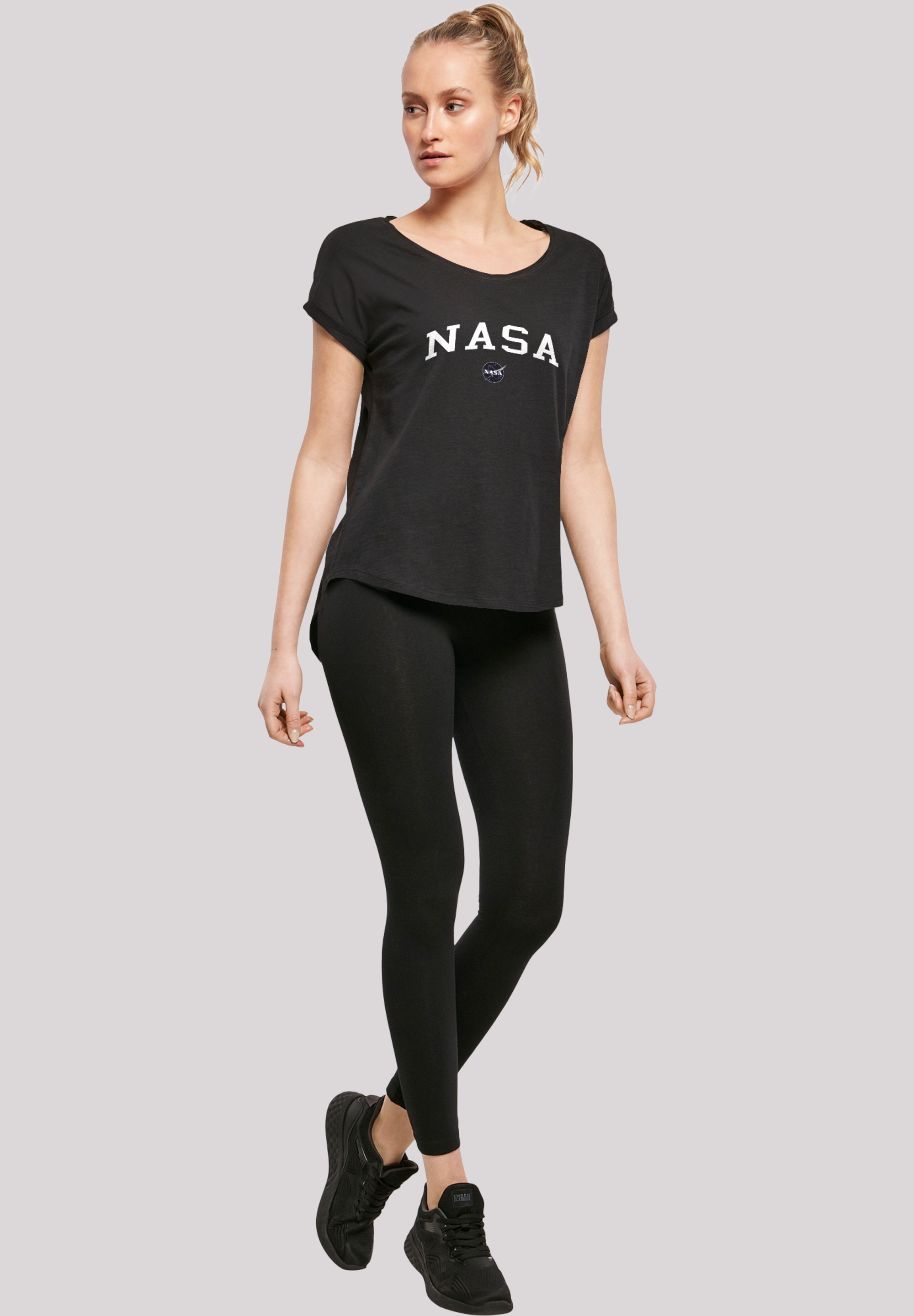 F4NT4STIC T-Shirt »Long Cut T-Shirt 'NASA Collegiate Logo'«, Damen,Premium Merch,Lang,Longshirt,Bedruckt