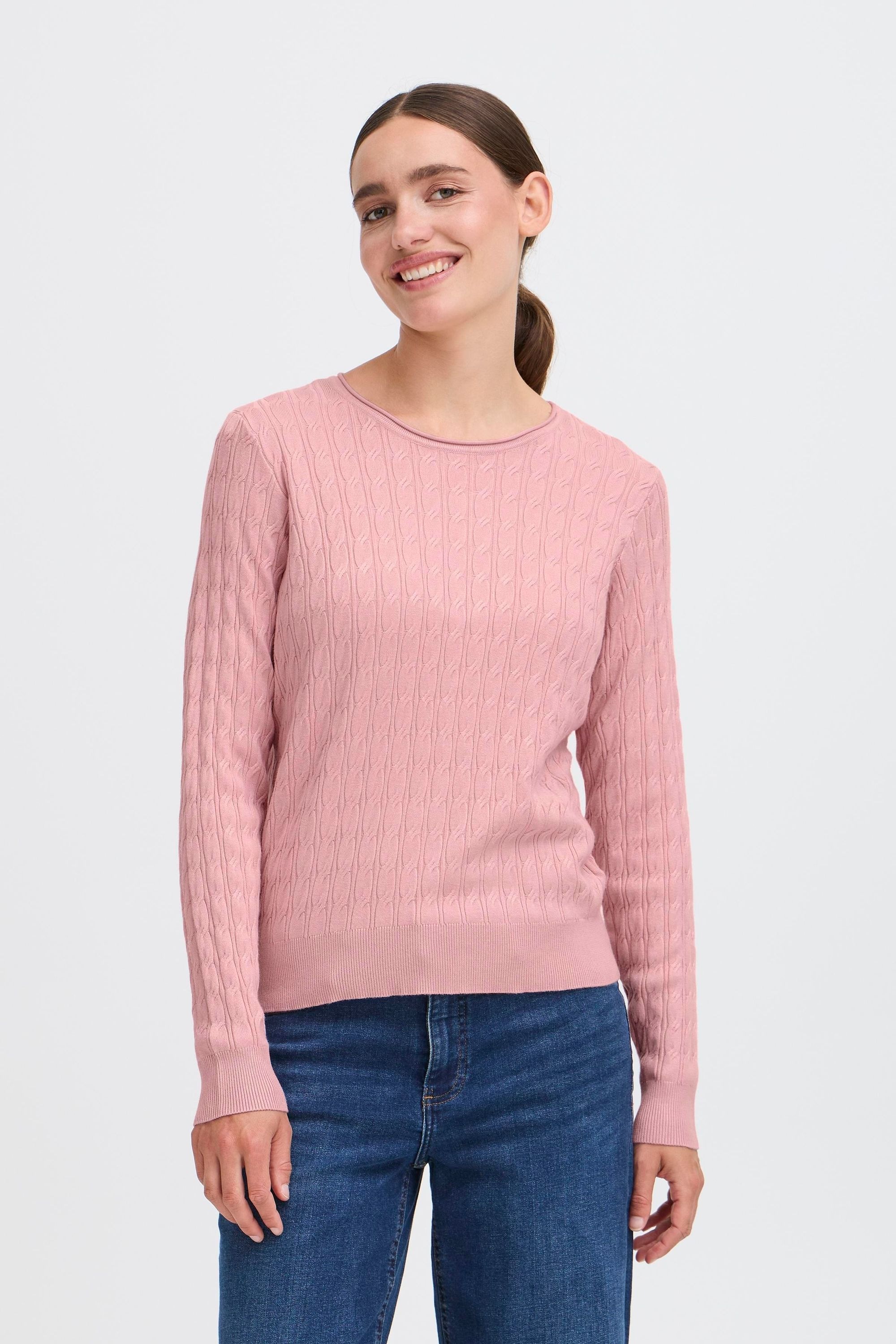 OXMO OXISISSE Damen Rollkragenpullover Rosa XL 2
