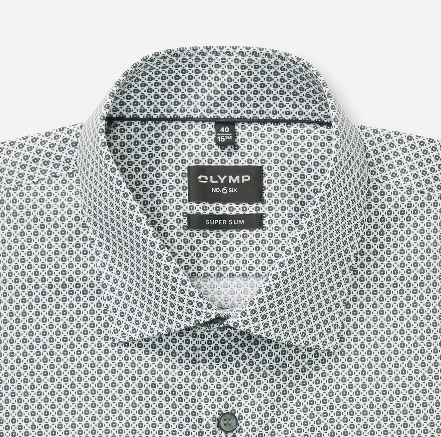 OLYMP No 6 Long Sleeve Shirt Grey-Green 39 8