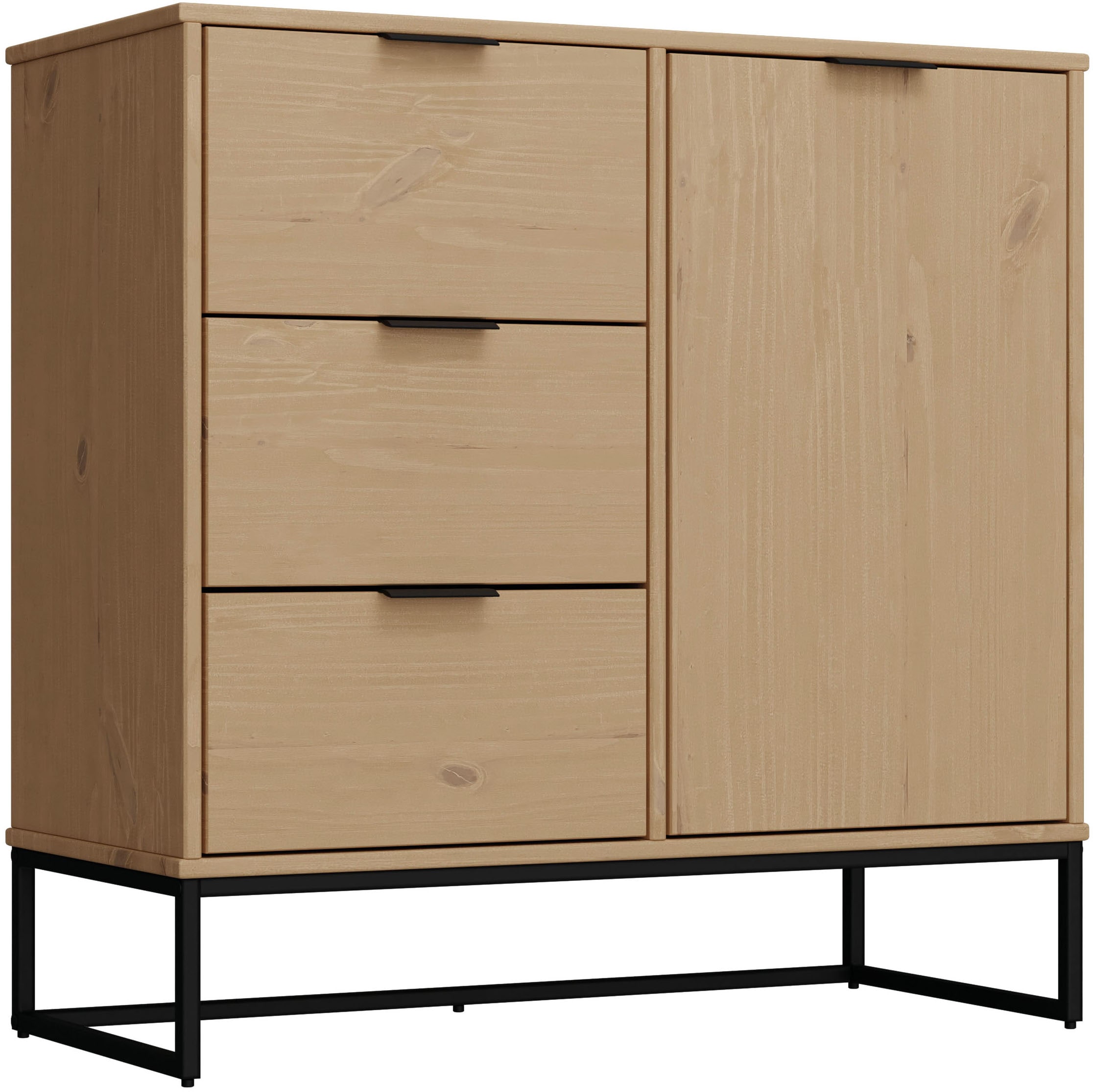 Inter Link Kombikommode »Kommode Vivo« 1 Stk. tlg. Kiefer Massiv, Soft-Close, Industrial Style, BxTxH: 100 x 45 x 80 cm