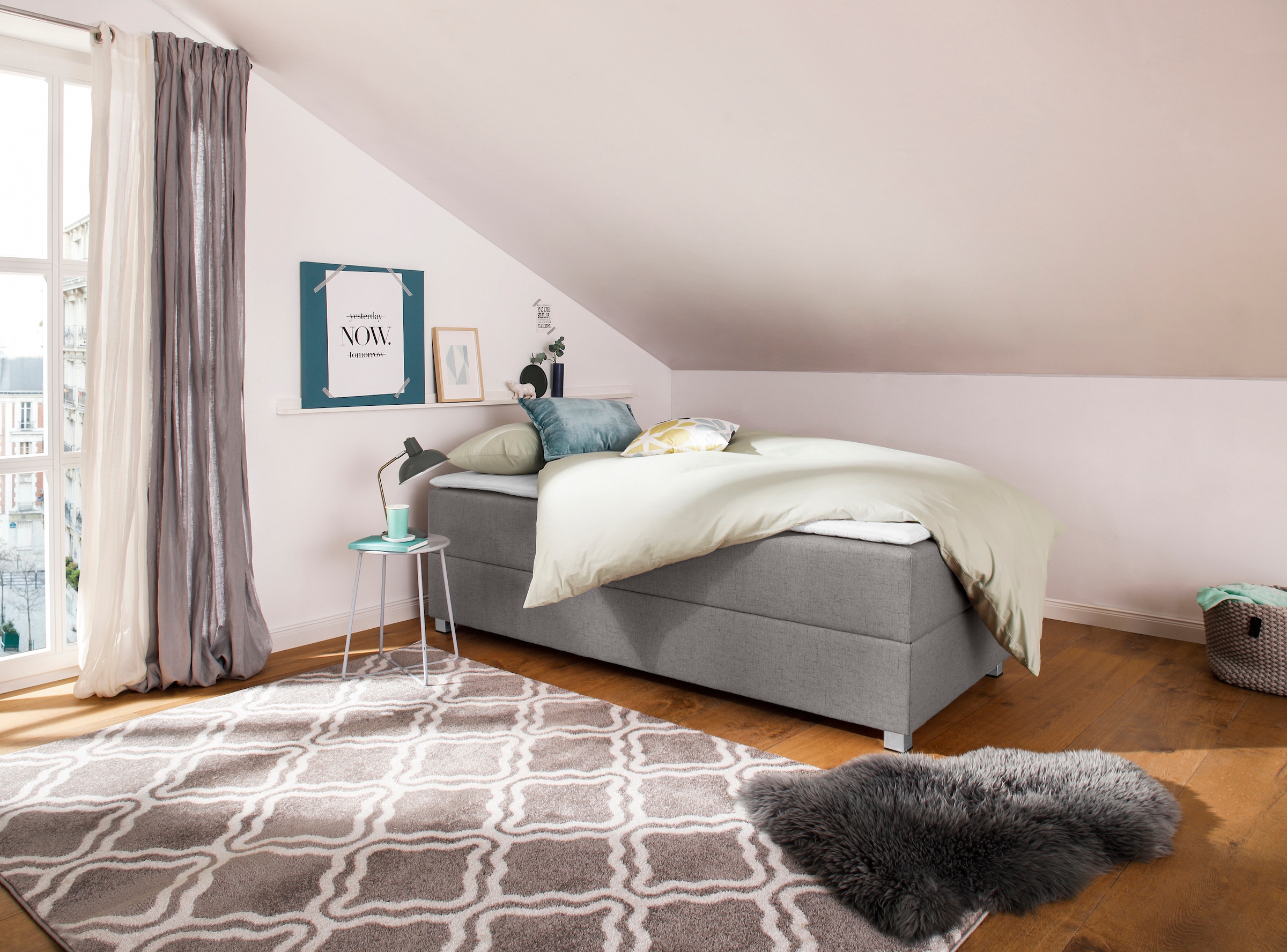 Home affaire Boxbett "Alexis" ohne Kopfteil - ideal für Räume mit Dachschrägen; in 4 Breiten