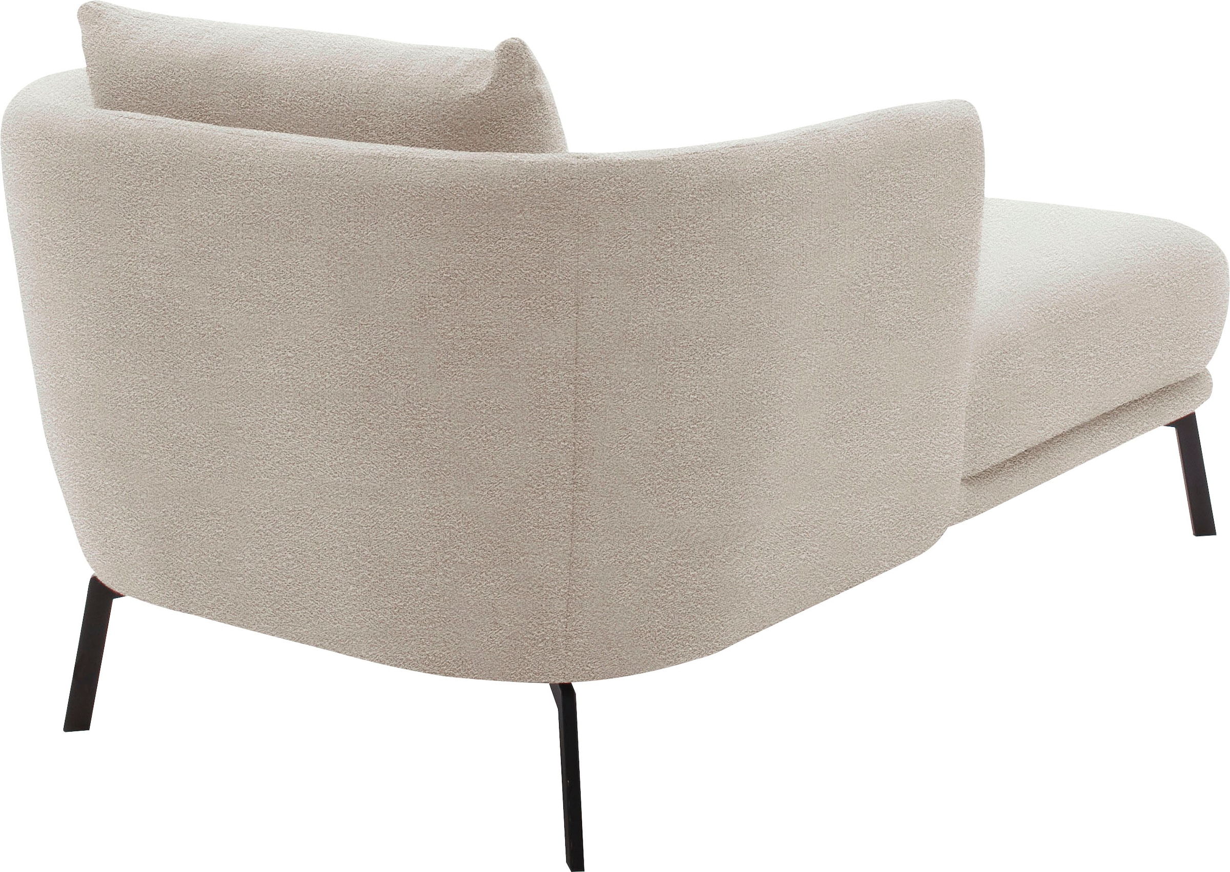 SCHÖNER WOHNEN-Kollektion Chaiselongue »Pearl - 5 Jahre Hersteller-Garantie, auch in Bouclé«, Maße (B/H/T): 101/71/161 cm, Füße aus Metall