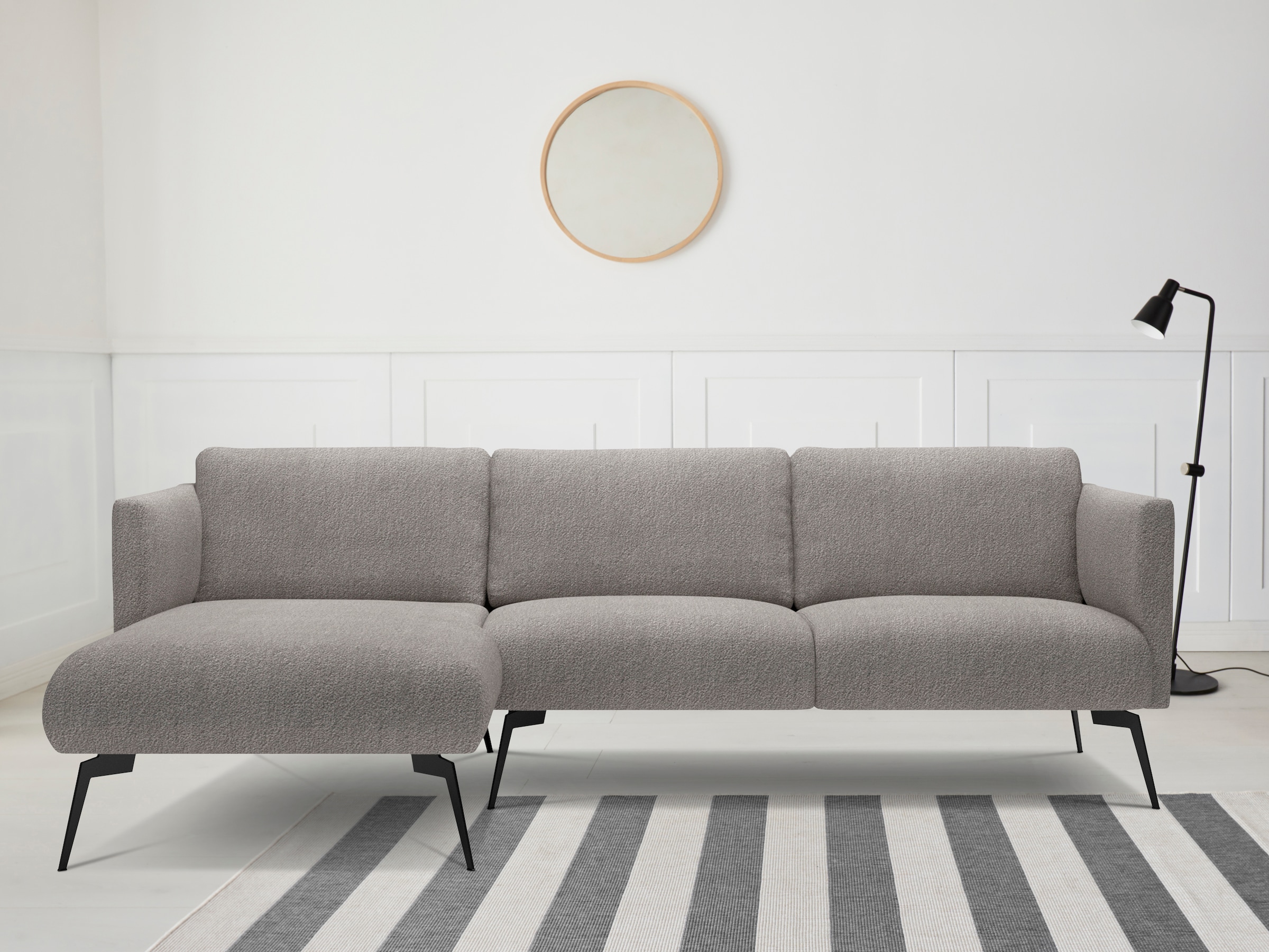 andas Ecksofa "Horna, L-Form,", mit schwarzen Metallbeinen günstig online kaufen