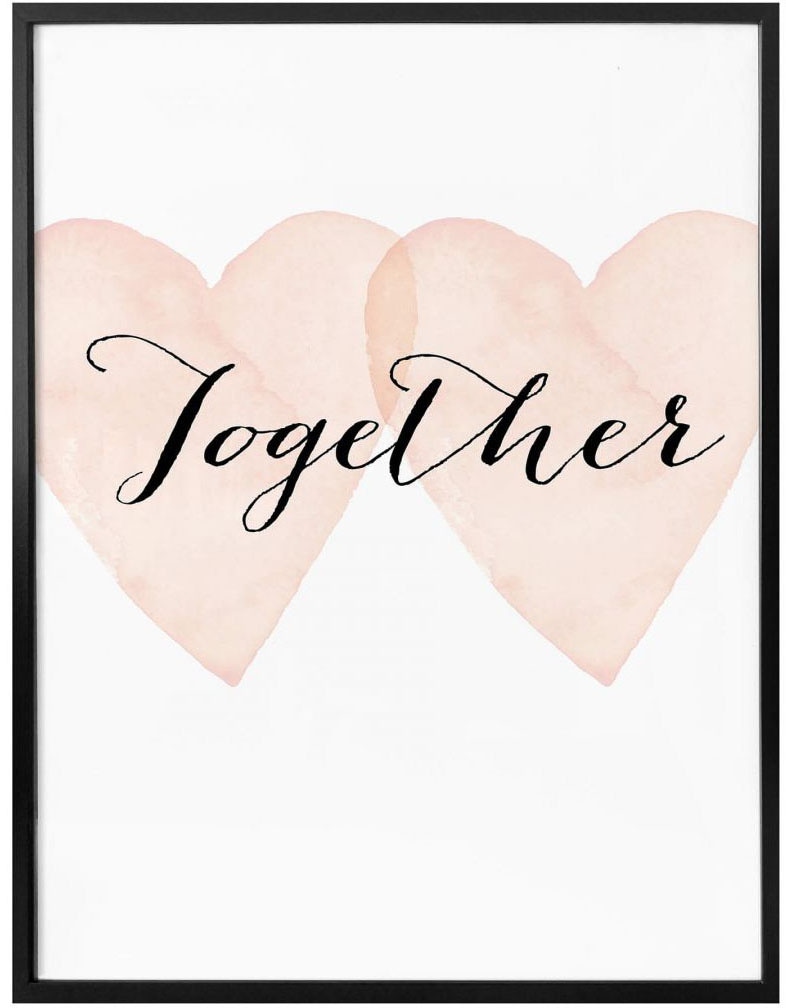 Wall-Art Poster »Together«, Schriftzug, (1 St.), Poster ohne Bilderrahmen