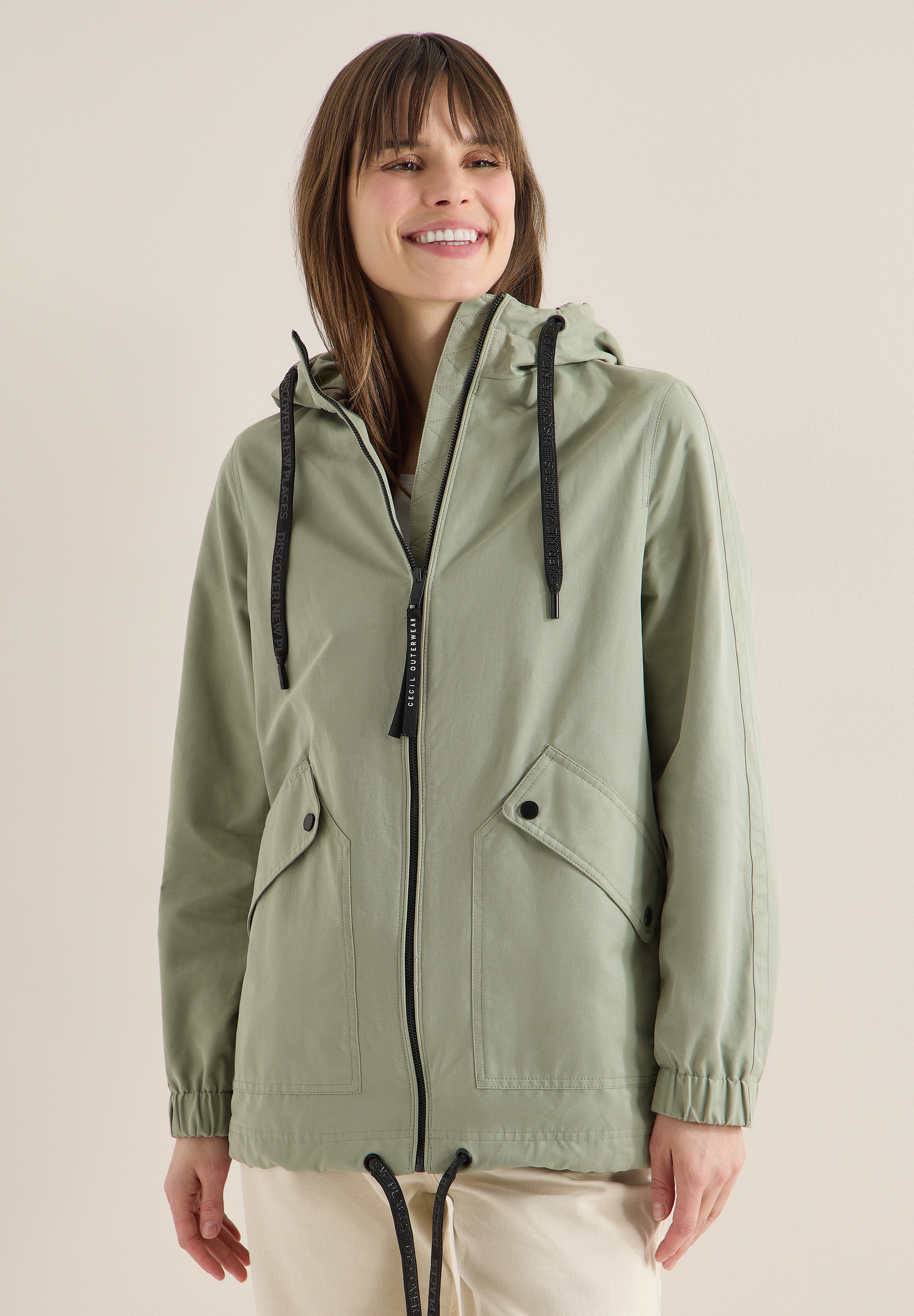 Cecil Windbreaker mit Kapuze im soften Baumwoll-Mix günstig online kaufen
