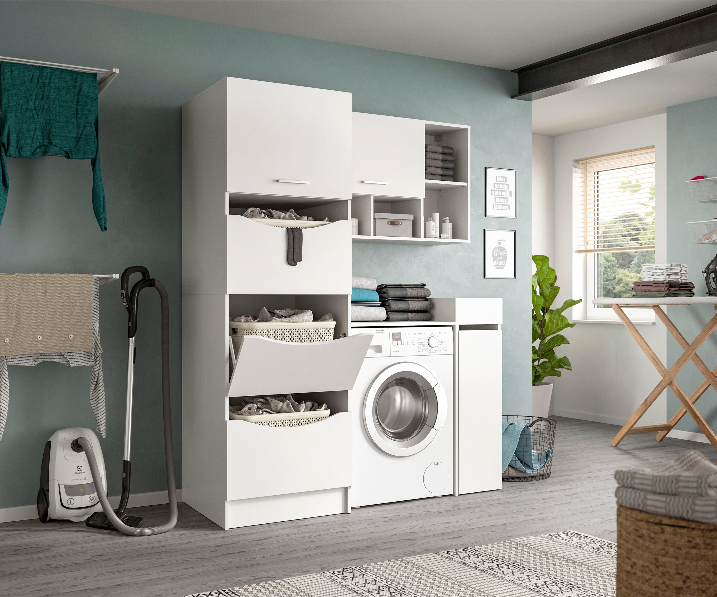 welltime Badmöbel-Set "FALAS, TOPSELLER, 4-teilig, Hauswirtschaftsraum Set, günstig online kaufen