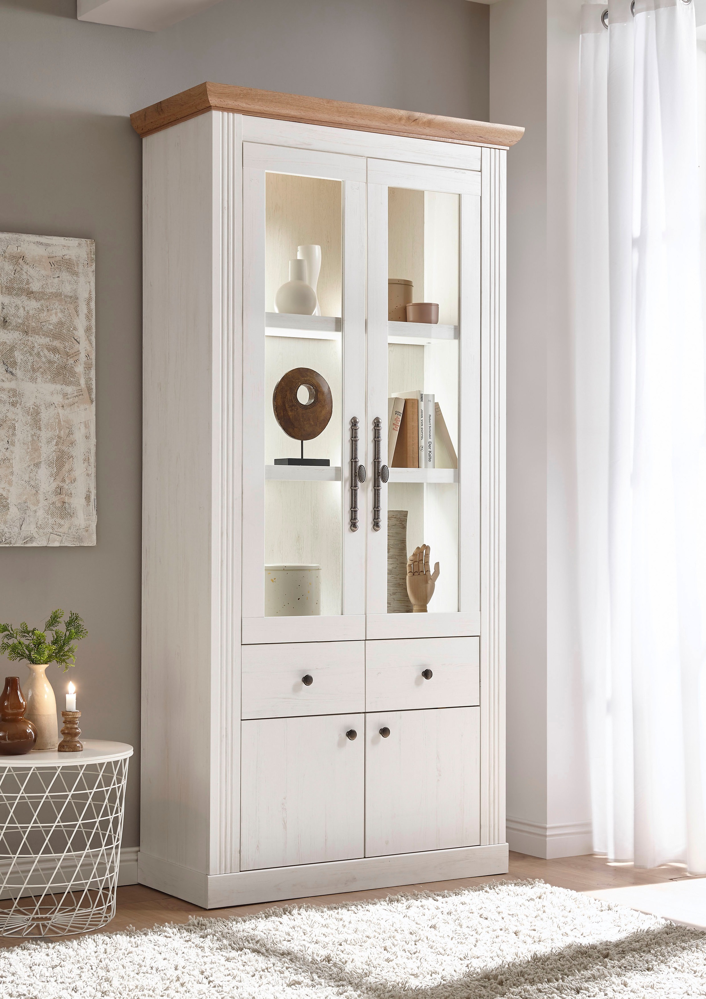 Home affaire Vitrine "Westminster BESTSELLER" Höhe ca. 202cm, im romantisch günstig online kaufen