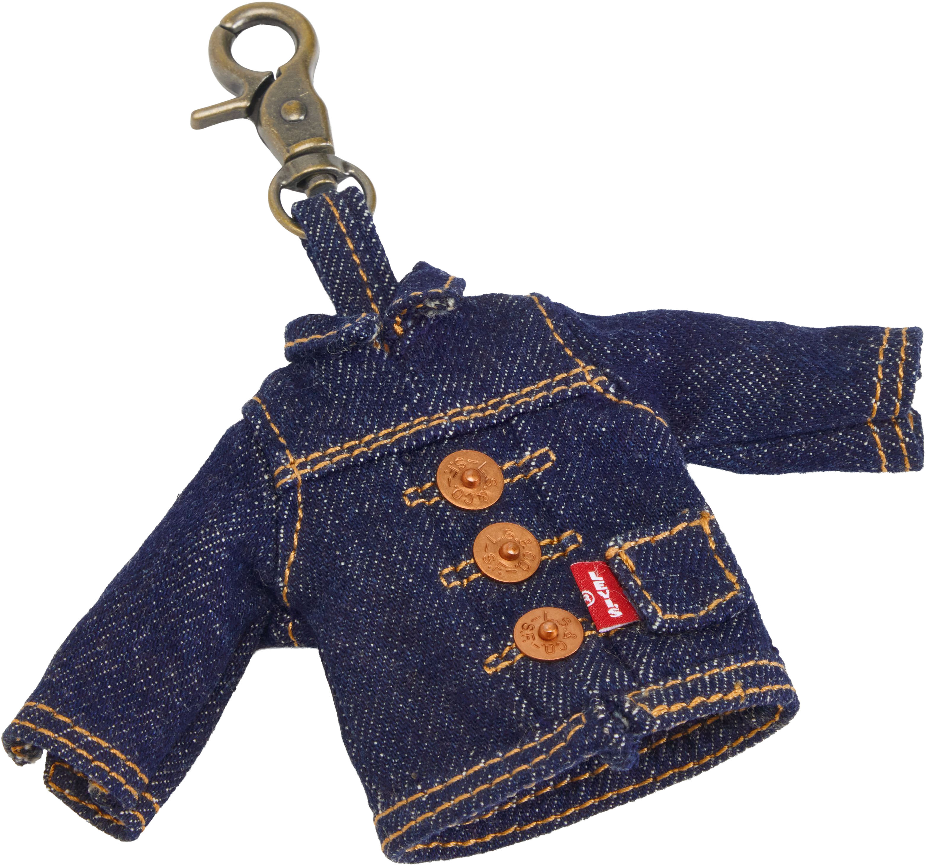 Levis Schlüsselanhänger "LEVIS MINI TRUCKER CHARM" Mini Jeansjacke für Schlüsselbund, Tasche oder Rucksack mit Karabiner