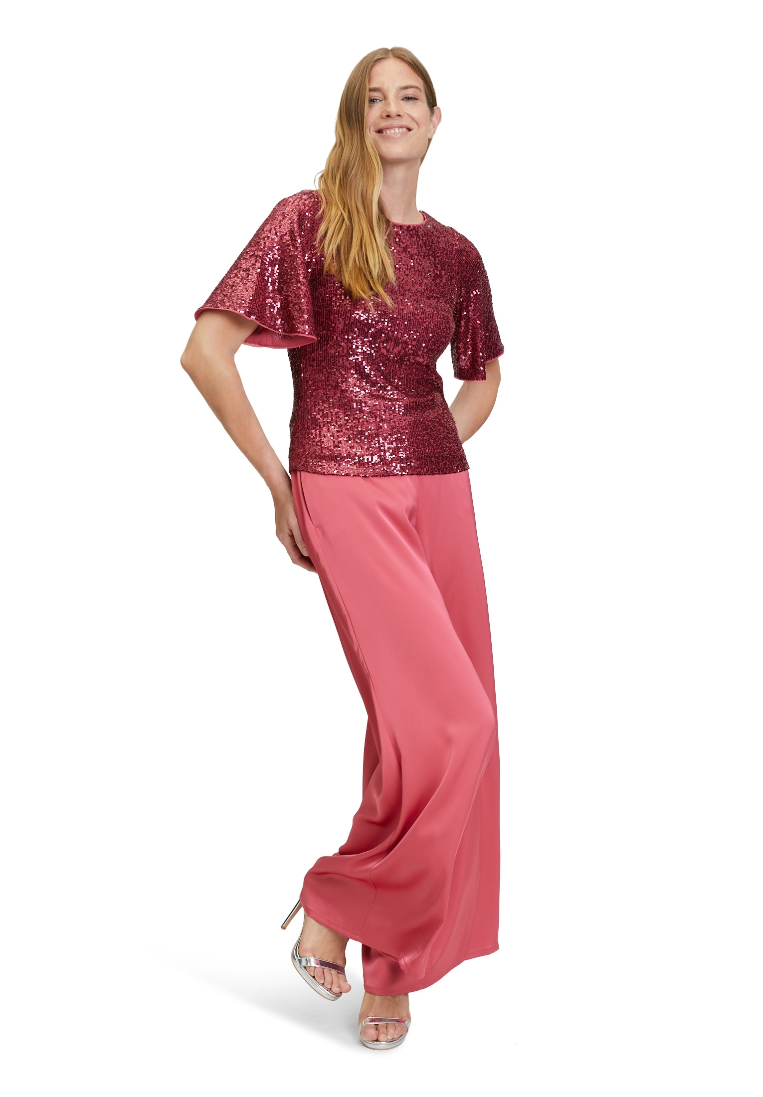 Vera Mont Kurzarmshirt »Vera Mont Pailletten-Top mit Flügelärmeln«, (1 tlg.), Rückenfrei