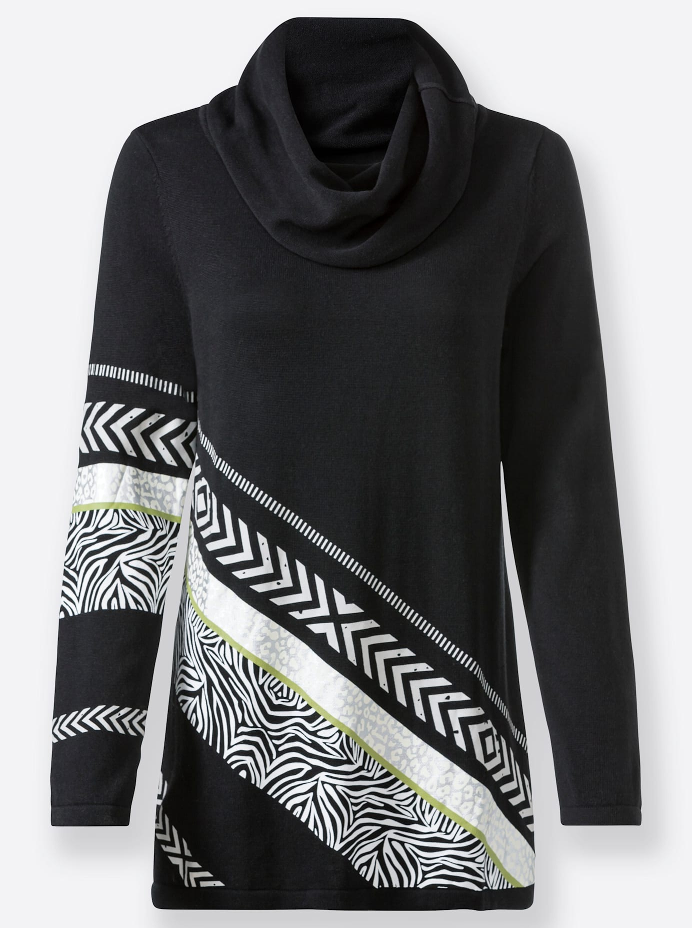 Creation L Women's Turtleneck Sweater Black/White Size 42 3