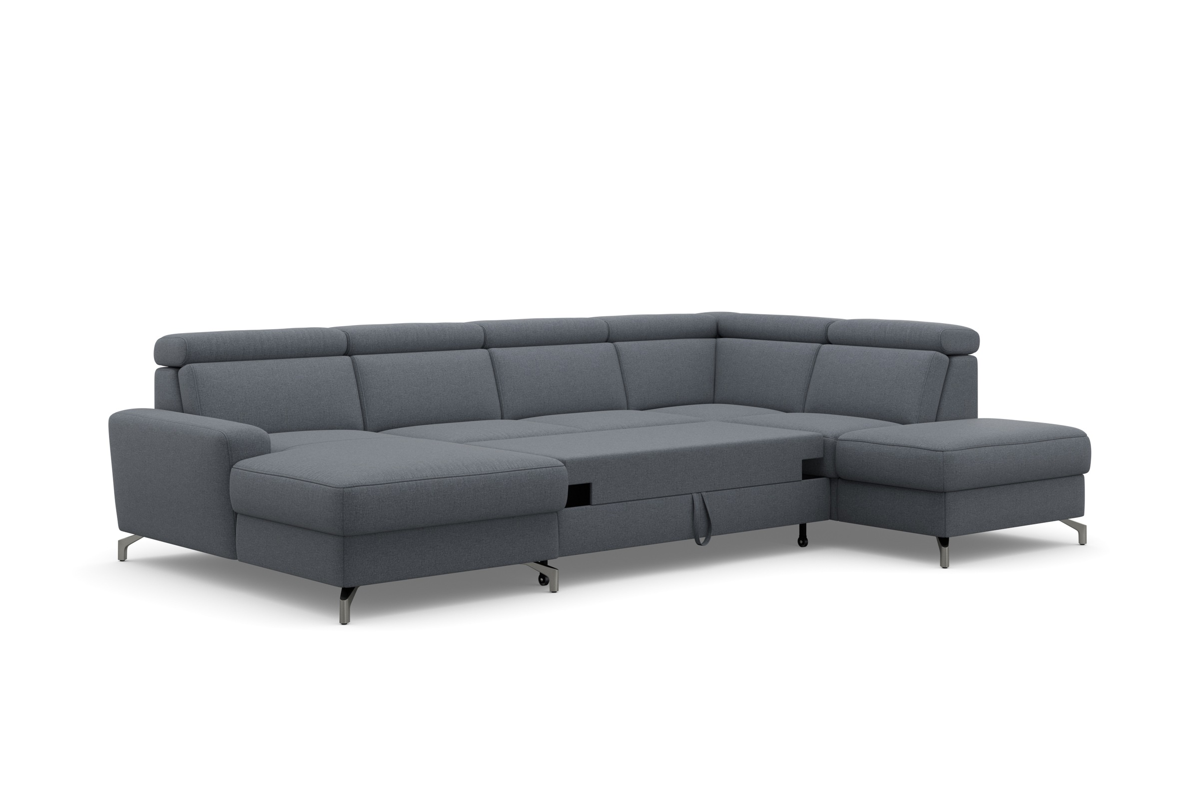 sit&more Wohnlandschaft »Scarlett U-Form«, inklusive Kopfteilverstellung, wahlweise mit Bettfunktion, Bettkasten