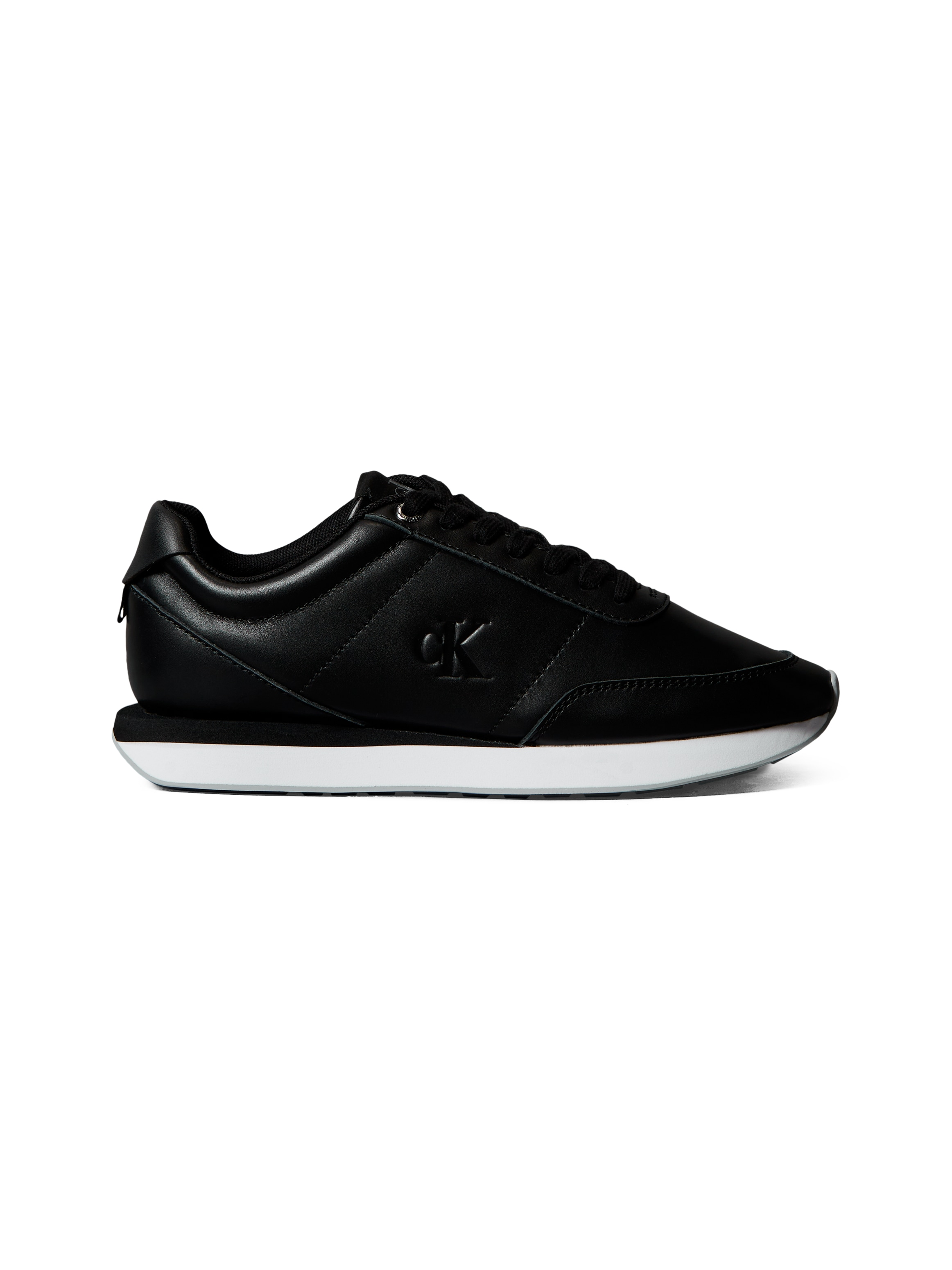 Calvin Klein Jeans Sneaker »RETRO RUNNER LACE UP LTH MG«, Schnürschuh, Halbschuh, Freizeitschuh mit gepolstertem Schaftrand