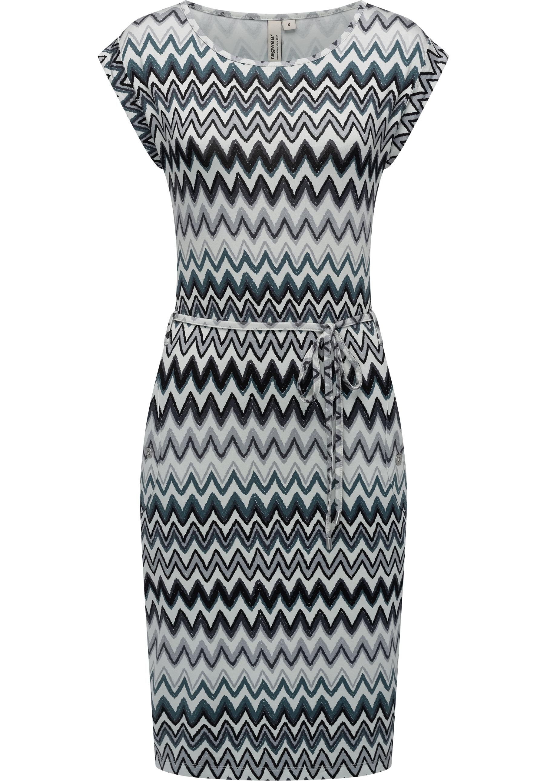 RAGWEAR Damen Sommerkleid "Taggien Print", grau, Gr. XL, Material: 95% Viskose, 5% Elasthan, Kleider, Leichtes, bequemes Midikleid mit Muster