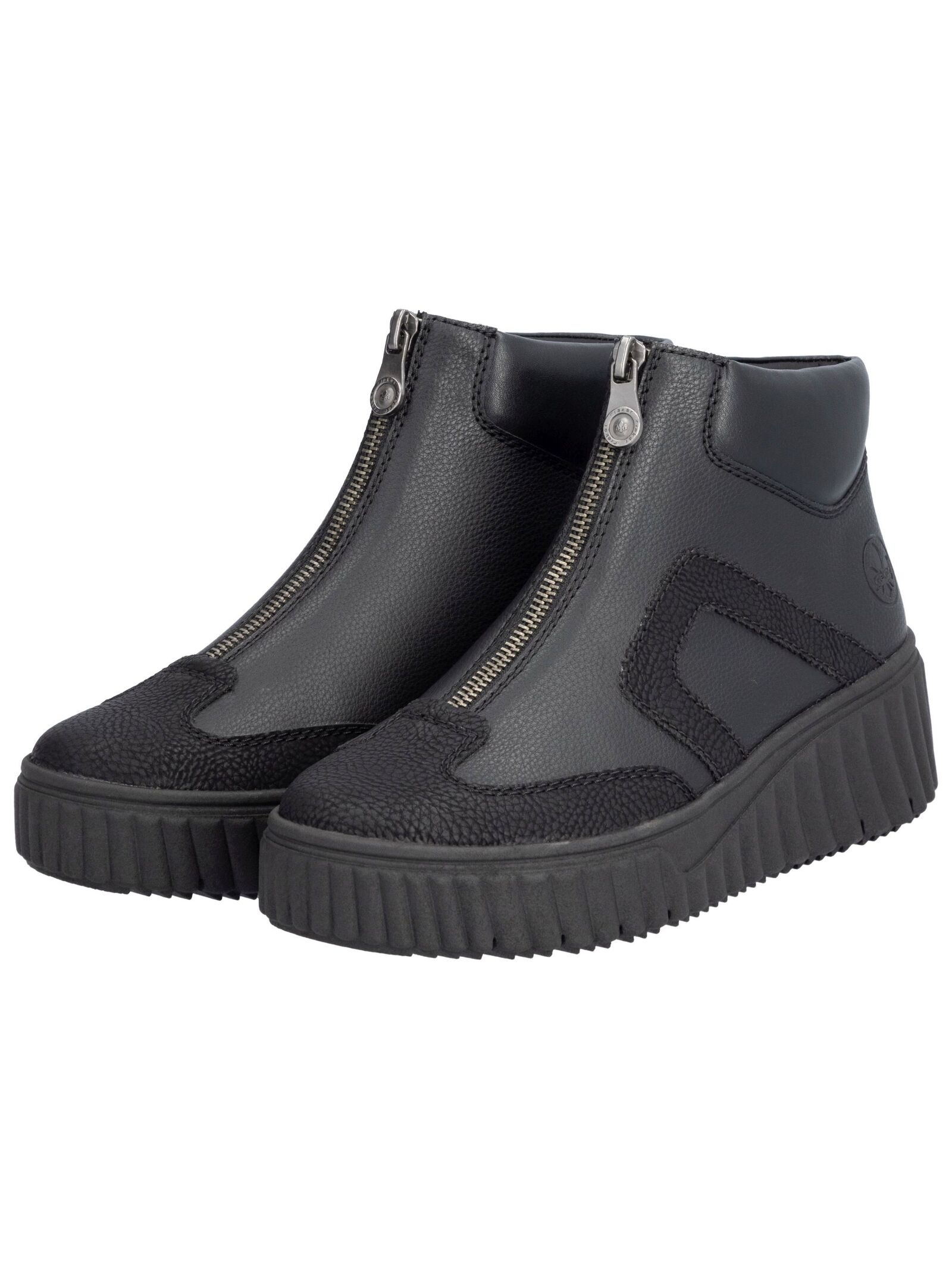 Keilstiefelette RIEKER "Rieker Stiefelette Lederimitat", Damen, Gr. 40, schwarz, Lederimitat, Schuhe 3