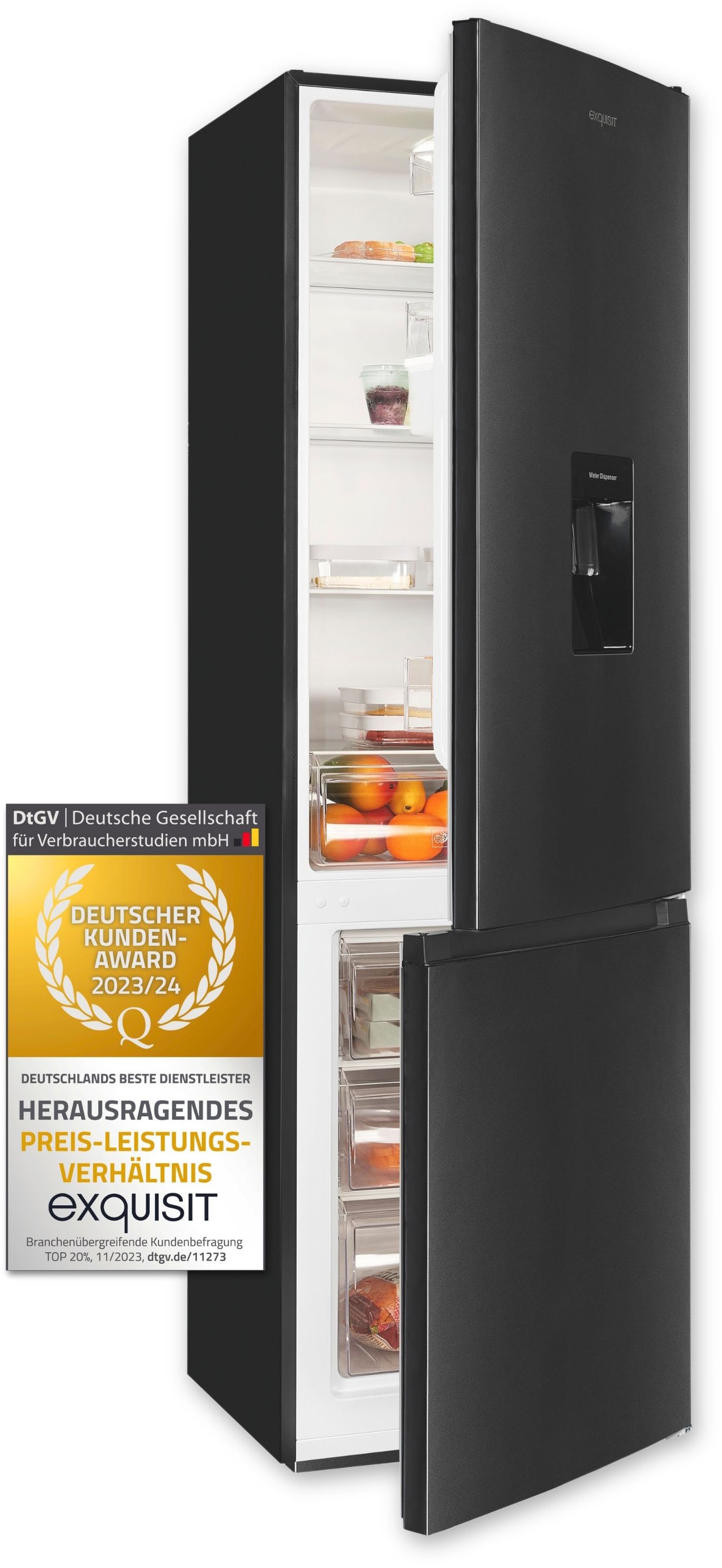 exquisit Kühl-/Gefrierkombination "KGC265-70-WS-040D inoxlook-az" 179,5 cm günstig online kaufen