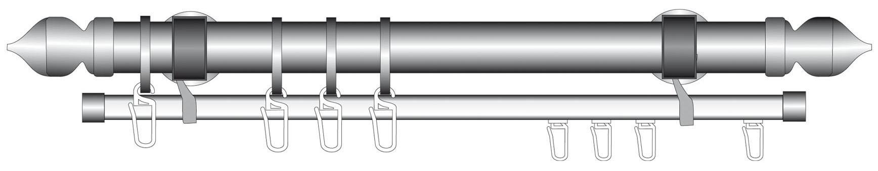 Liedeco U-Schiene "U-STORELAU01GS" 1 läufig-läufig Fixmaß günstig online kaufen