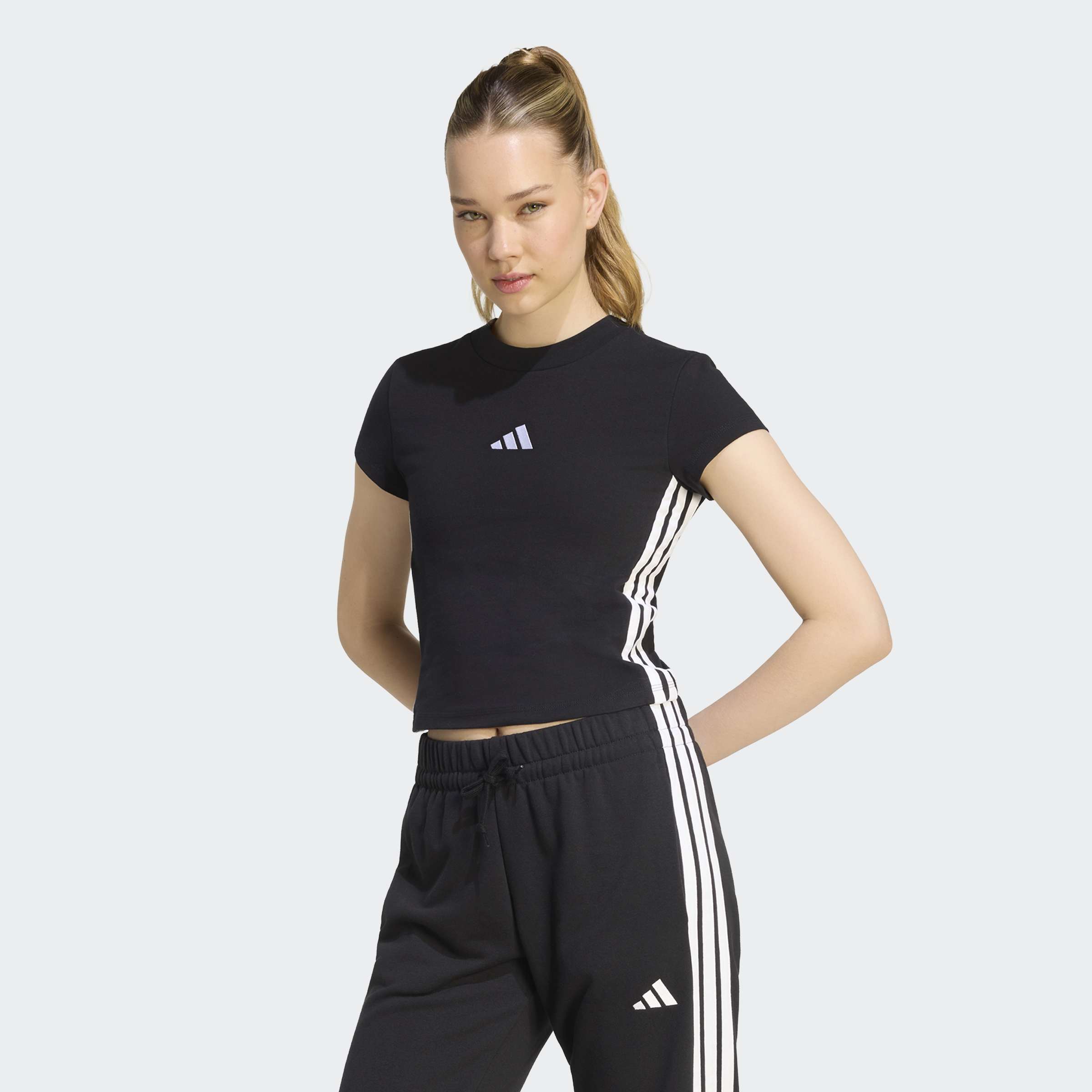 adidas Sportswear T-Shirt "W 3S PAD BABY T" sportlicher Stil, mit Rundhalsausschnitt, ohne Verschluss