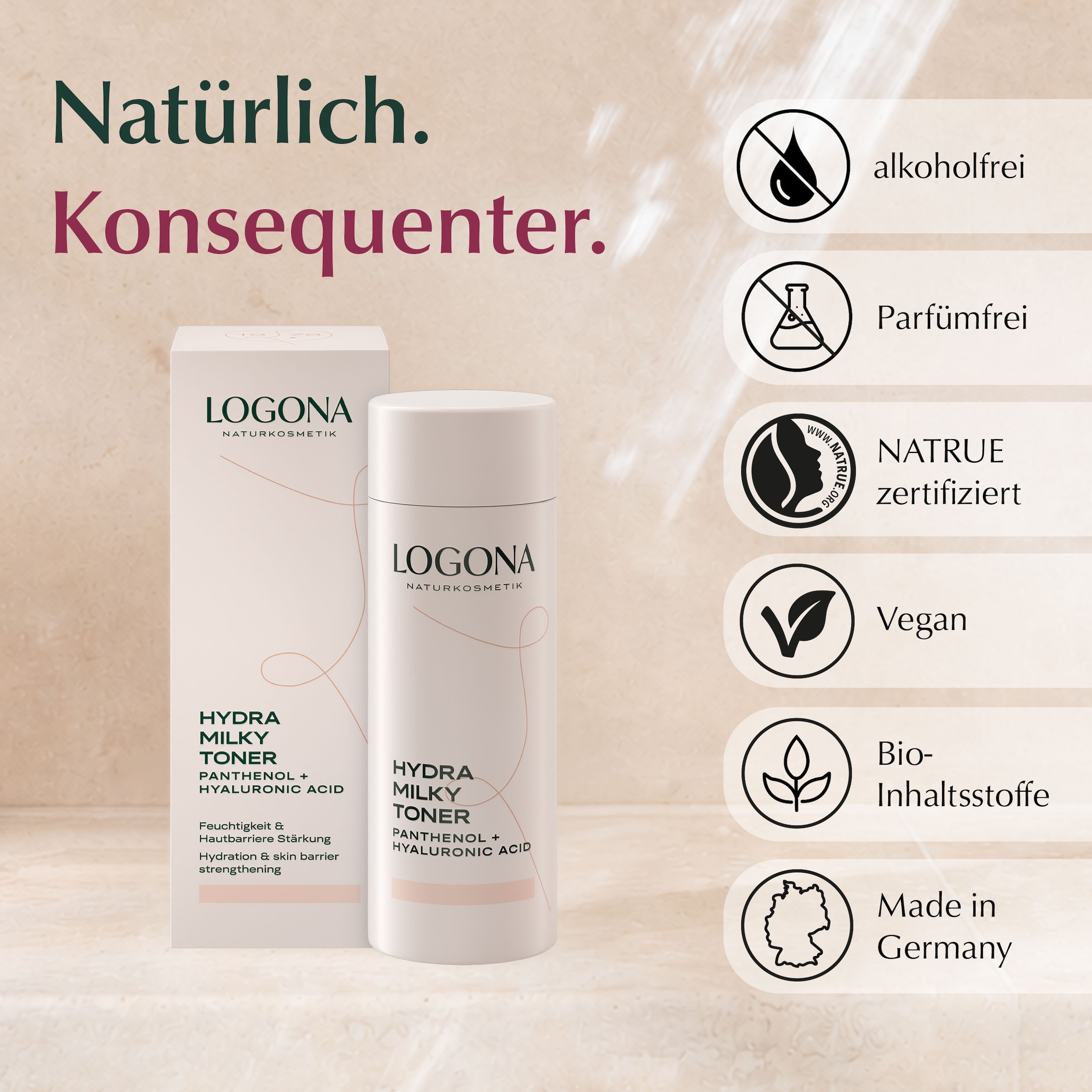 LOGONA Augen-Make-up-Entferner »HYDRA MILKY TONER« sanfte Reinigung im Augenbereich, milchige Fluid-Textur
