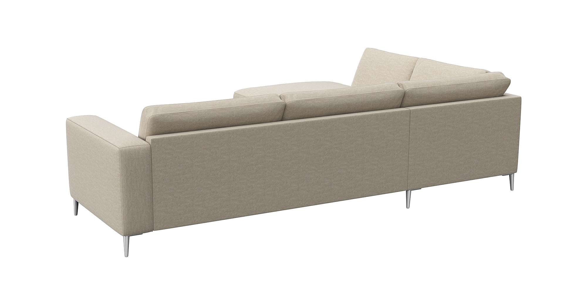 FLEXLUX Ecksofa »Fiore, super Sitzkomfort durch Kaltschaum im Sitz, L-Form« breite Armlehnen, Füße Alu