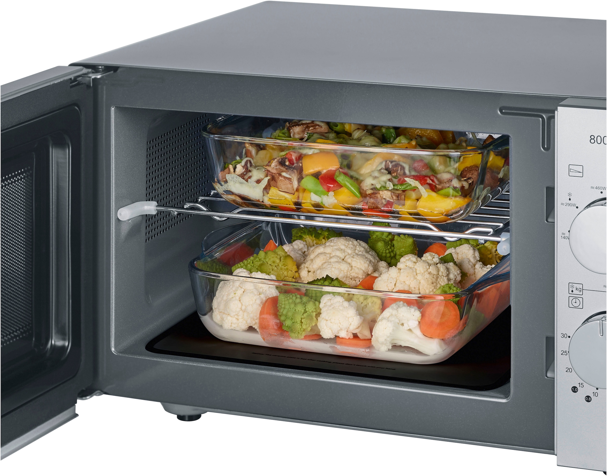 Severin Mikrowelle »2-in-1 mit Glasboden und Grill MW 7768«, Mikrowelle-Grill, vollflächiger Glasboden für eine gleichmäßige Wärmeverteilung