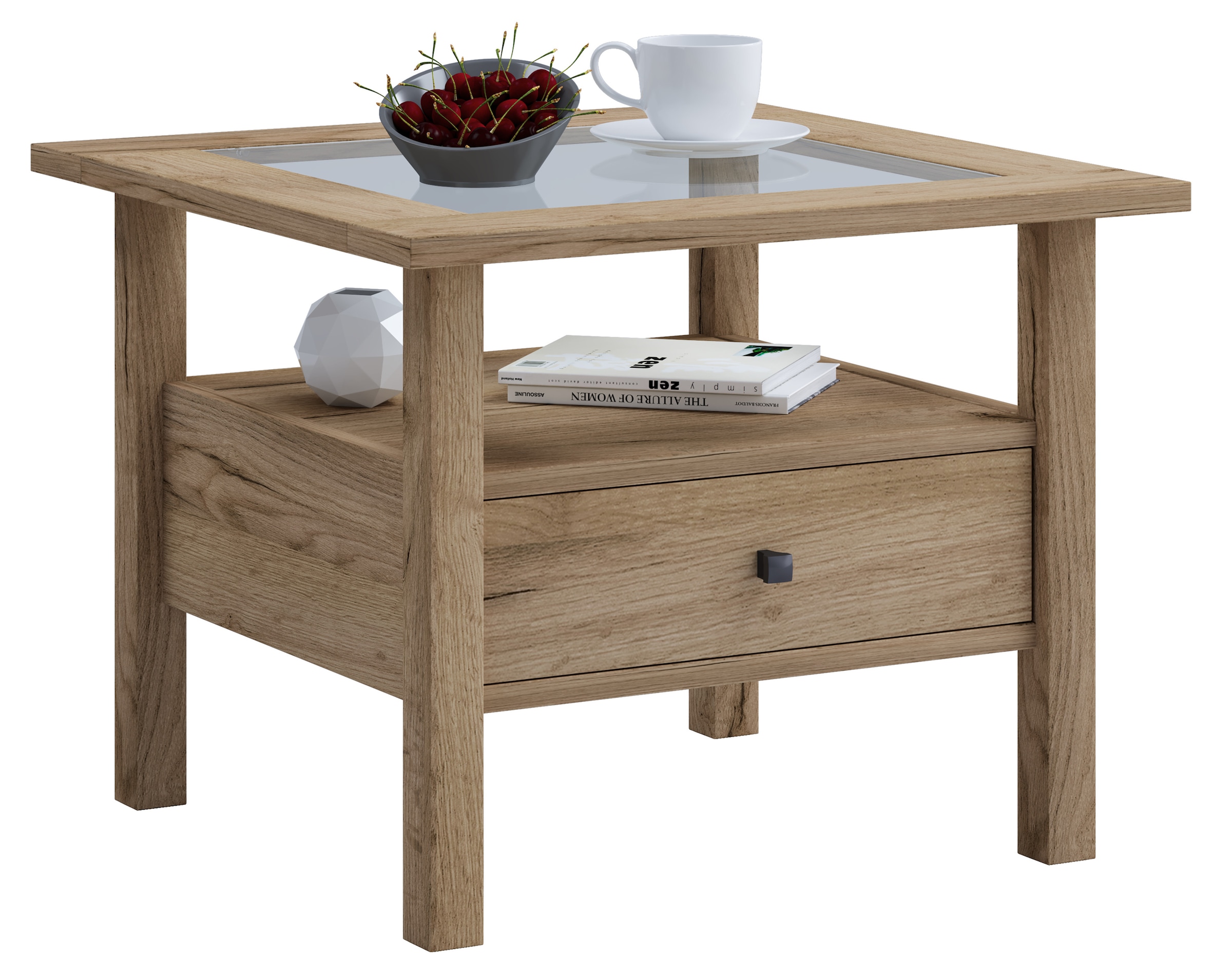 VCM Couchtisch "VCM Holz Beistelltisch mit ESG-Sicherheitsglas  Couchtisch günstig online kaufen