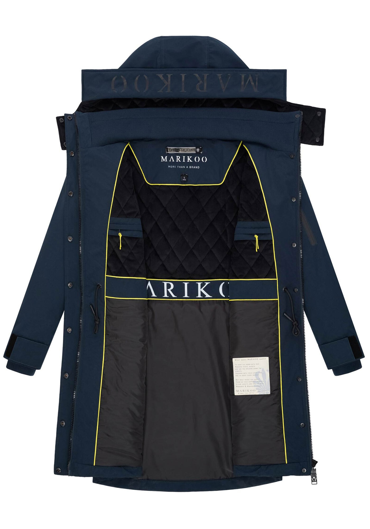 Marikoo Winterjacke »Anoukaa«, langer Parka mit abnehmbarer Kapuze