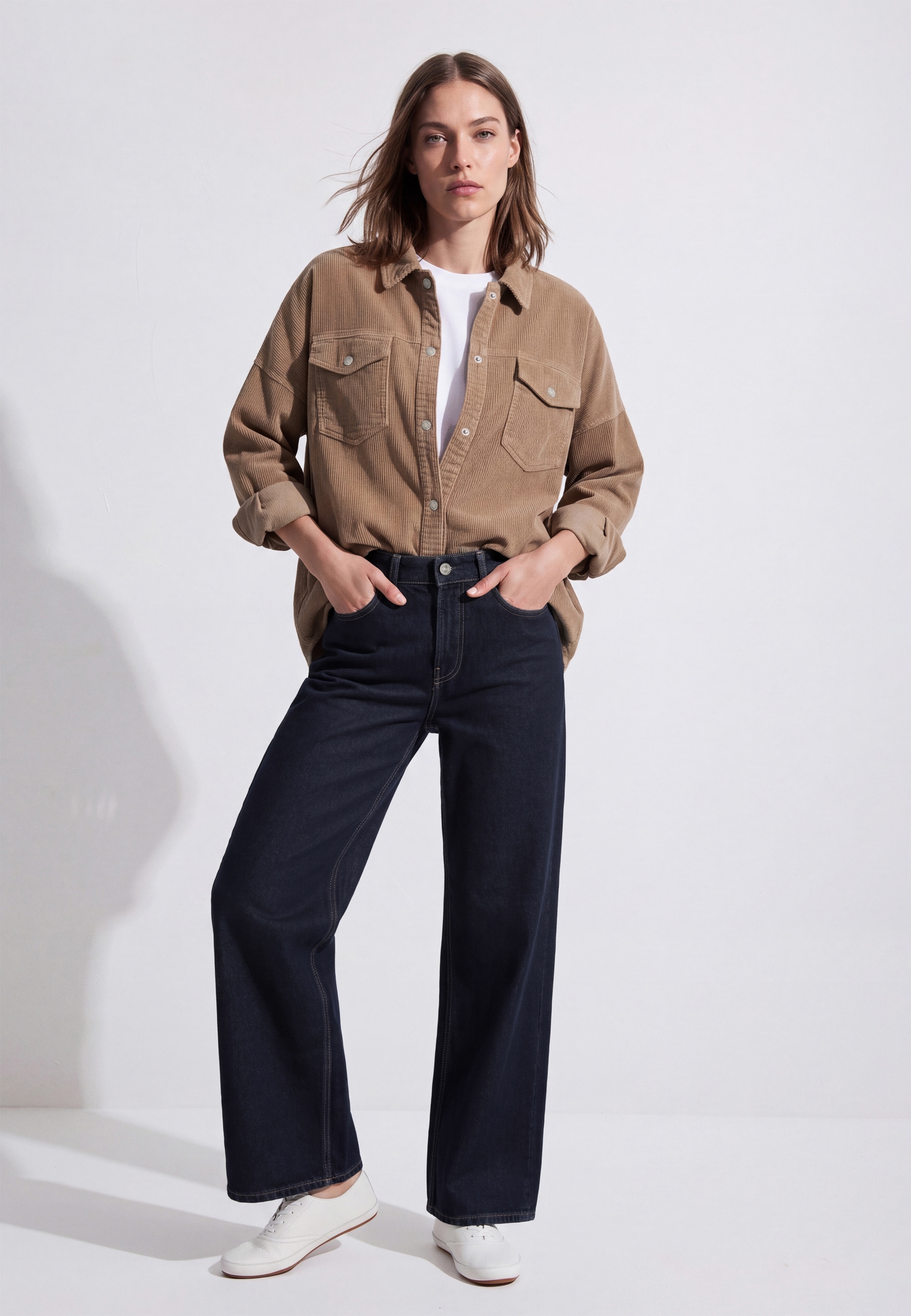 Mavi Langarmbluse »FIONA« Boyfriend Cord Overshirt