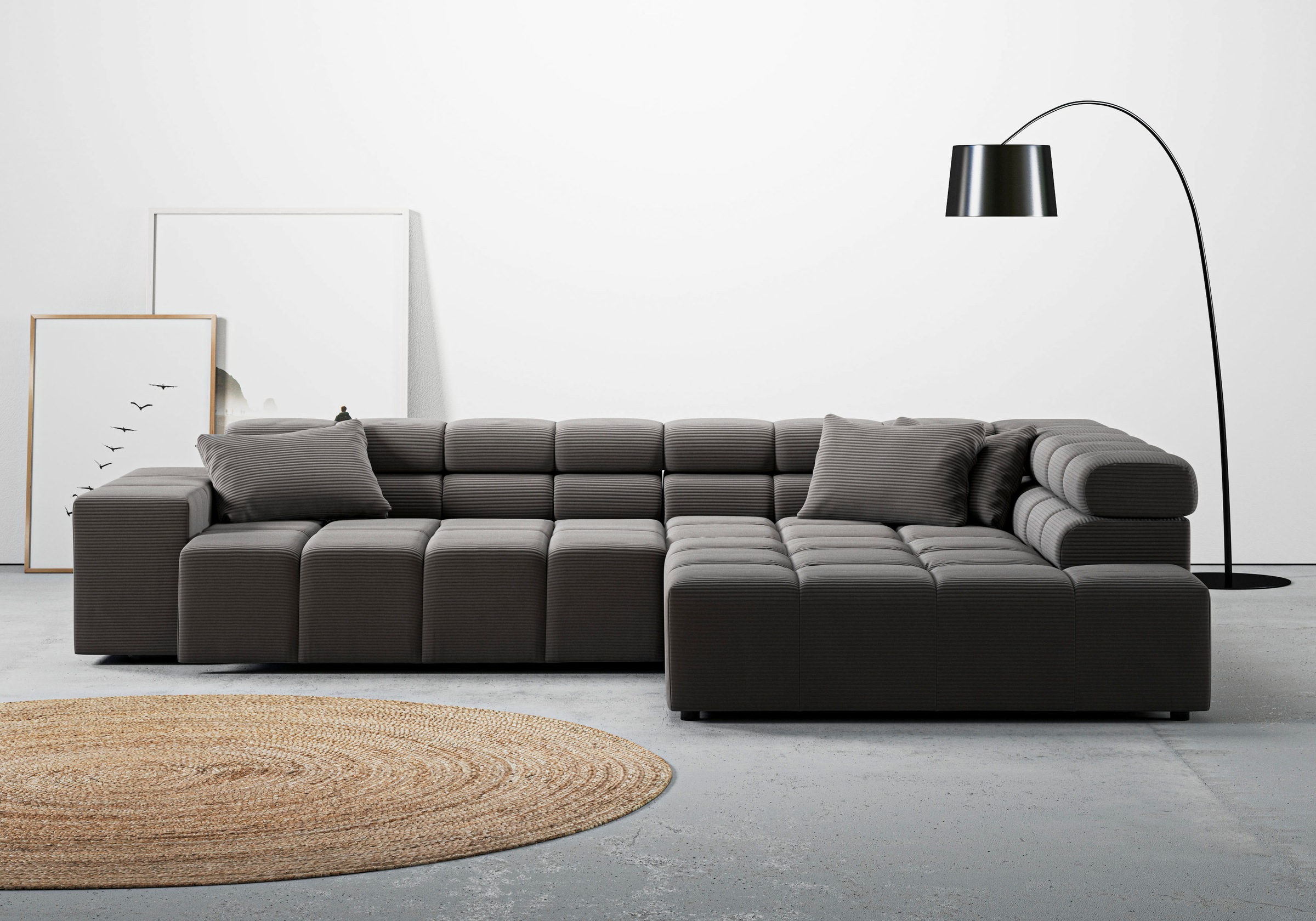 INOSIGN Ecksofa »Ancona incl. Kopfteilverstellung, OTTOs Choice, Breite 319cm, L-Form«, wahlweise motorische Sitztiefenverstellung, auch in Cord + Easy Care