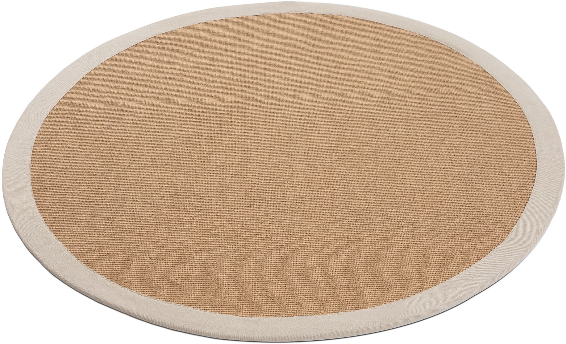 carpetfine Sisalteppich »Sisal«, rund, 5 mm Höhe, mit farbiger Bordüre, Anti-Rutsch Rückseite