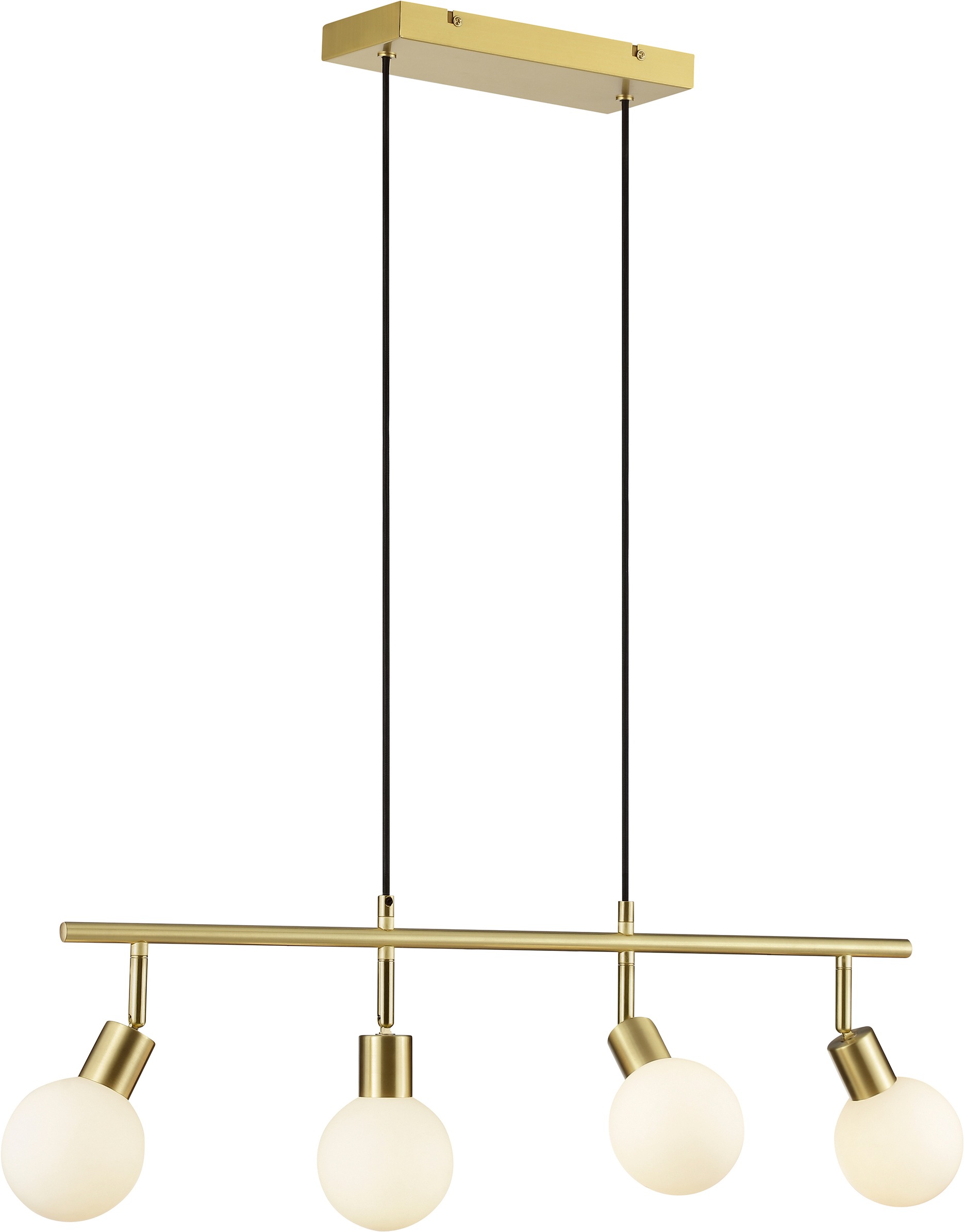 Brilliant Pendelleuchte »Jorge« G9 1 Stk. 78 x 13 x 120 cm, 4x G9 Fassung, Metall Glas, messing gebürstet weiß