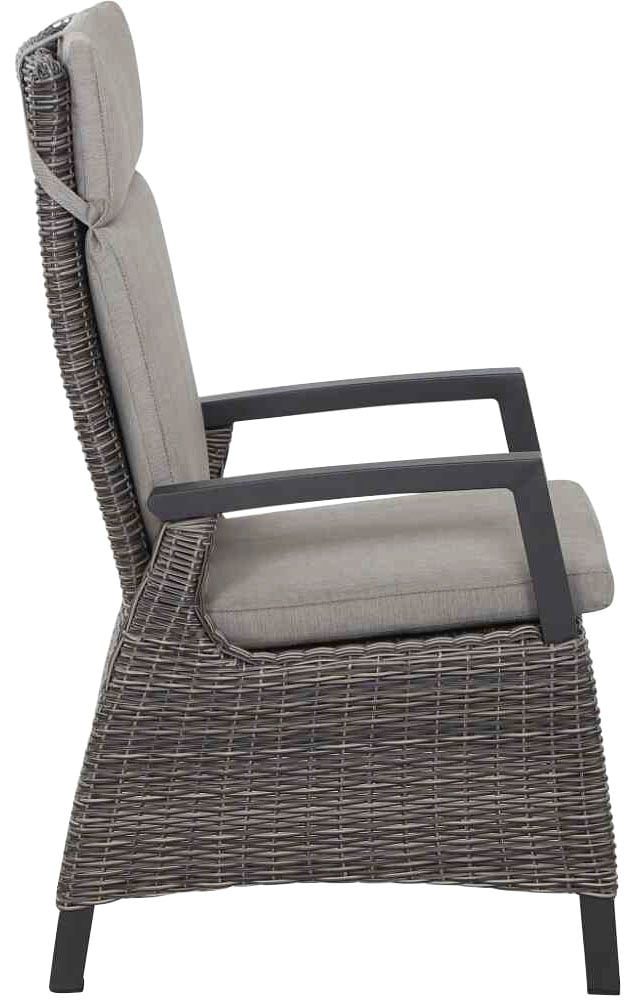 Siena Garden Garten-Essgruppe »Corido«, (5 tlg., 4 Sessel: 76x62x109 cm, Tisch Sincro: 200/260x100x77 cm), Aluminium, Keramik, verstellbar, ausziehbar, Inkl. Auflagen