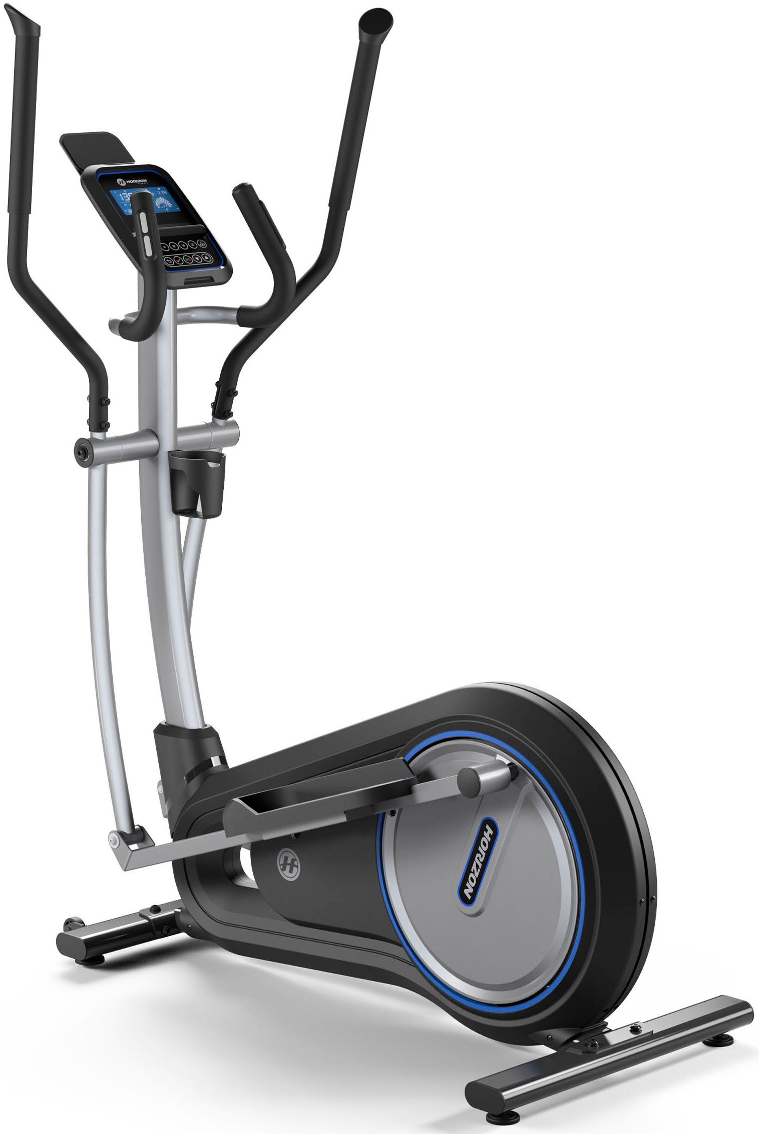 HORIZON FITNESS Crosstrainer "Milos 3.0", B:66cm H:163cm L:140cm, schwarz, Crosstrainer, 130 kg max. Benutzergewicht, 20 Widerstandsstufen