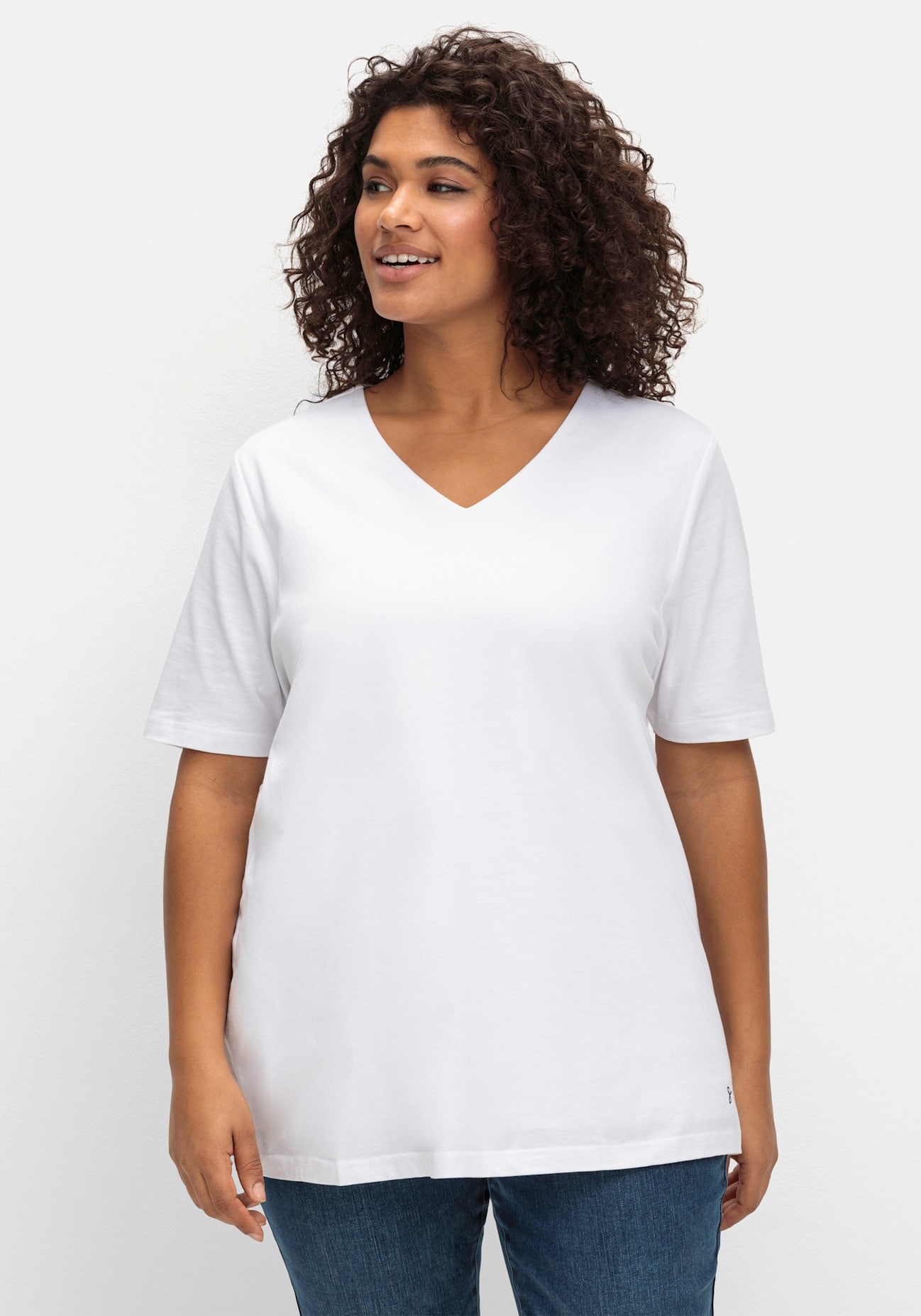 Sheego Kurzarmshirt "T-Shirt", (1 tlg.) günstig online kaufen