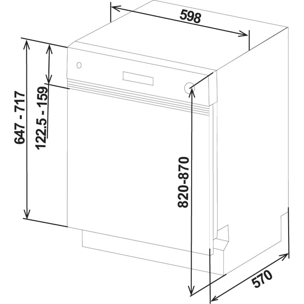 Sharp teilintegrierbarer Geschirrspüler »QW-NA25S44BI-DE«, QW-NA25S44BI-DE, 14 Maßgedecke