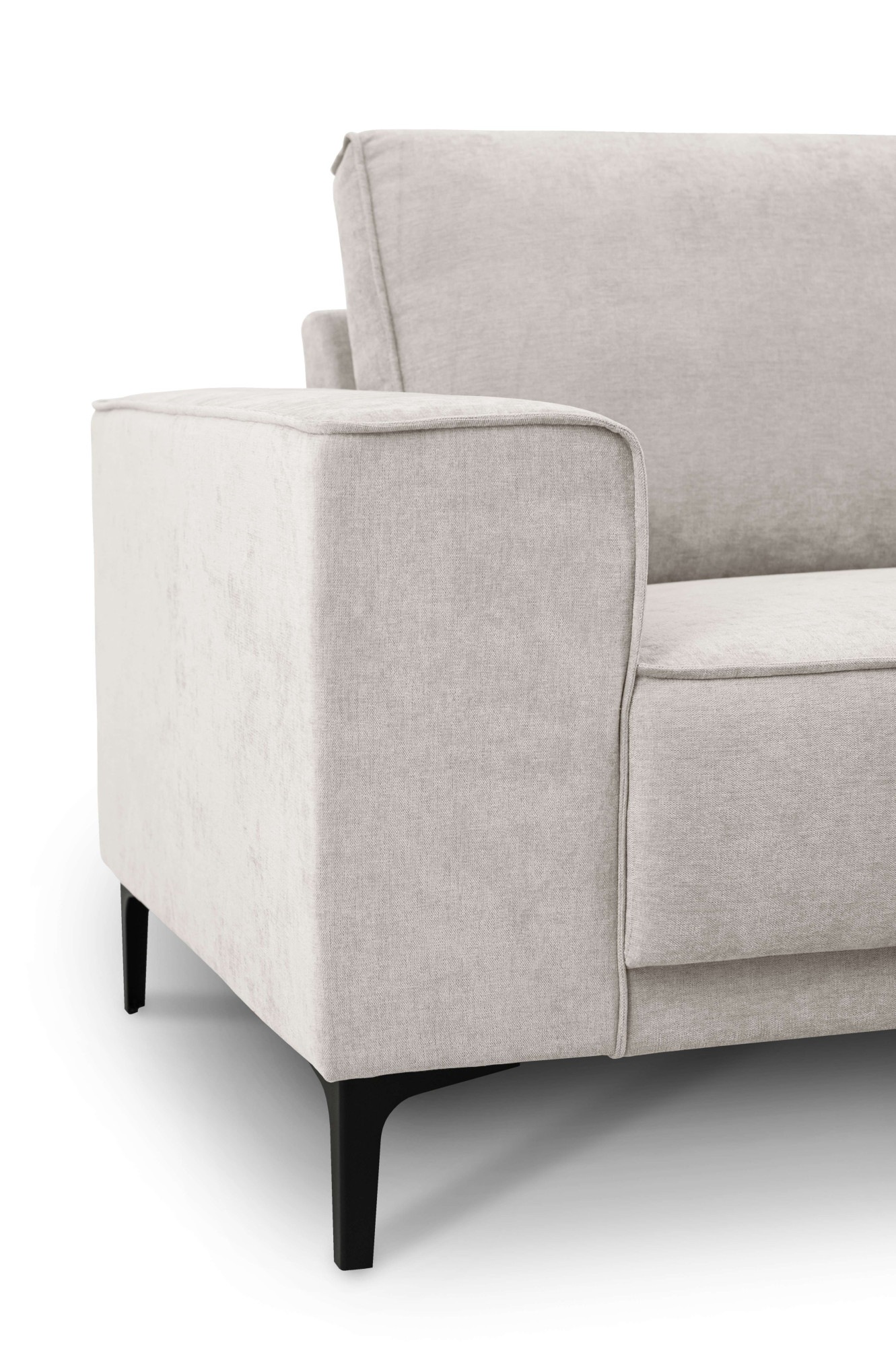Places of Style Ecksofa »Polsterecke Oland, Struktur, Flachgewebe, Luxus-Microfaser, Boucle«, L-Form, 280 cm, Wellenunterfederung, Skandi-Design, Metallfüße
